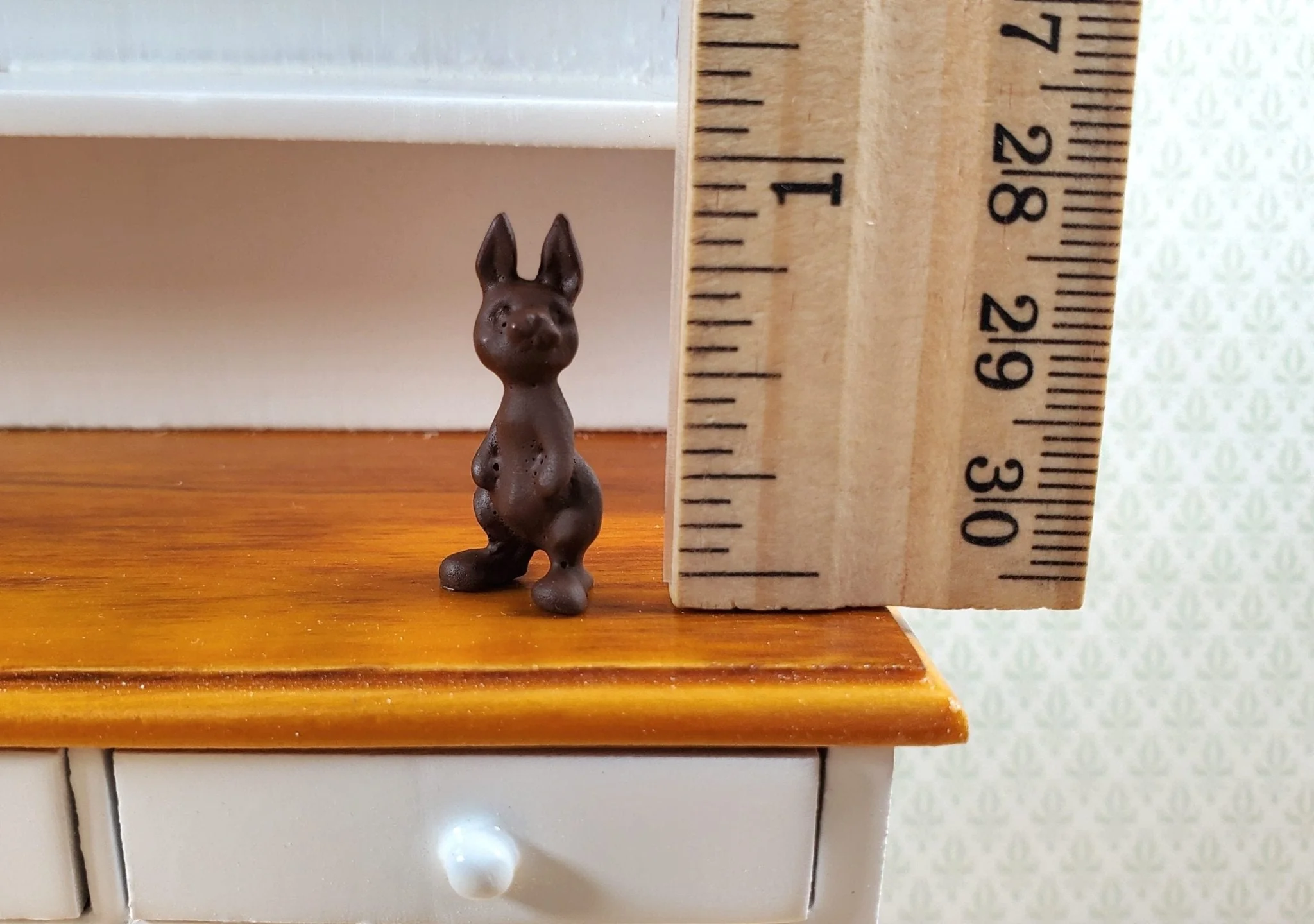 Dollhouse Miniature "Chocolate" Easter Bunny Rabbit 1:12 Scale 15/16" tall - Image 4