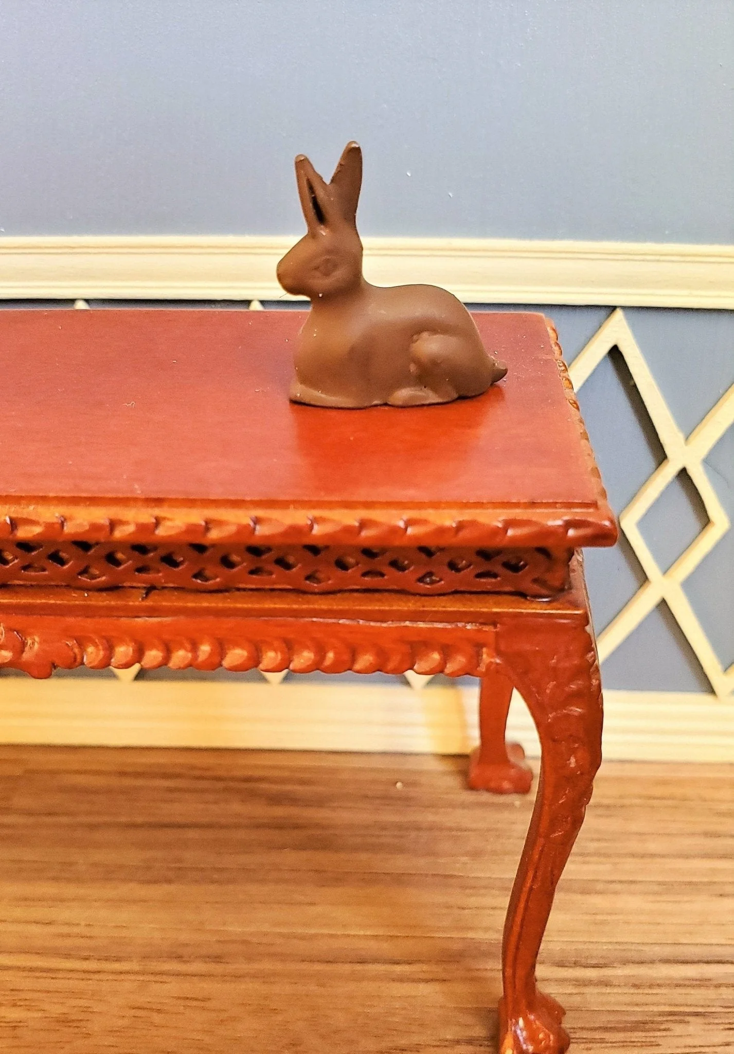 Dollhouse Miniature "Chocolate" Easter Bunny Rabbit 1:12 Scale 3/4" tall