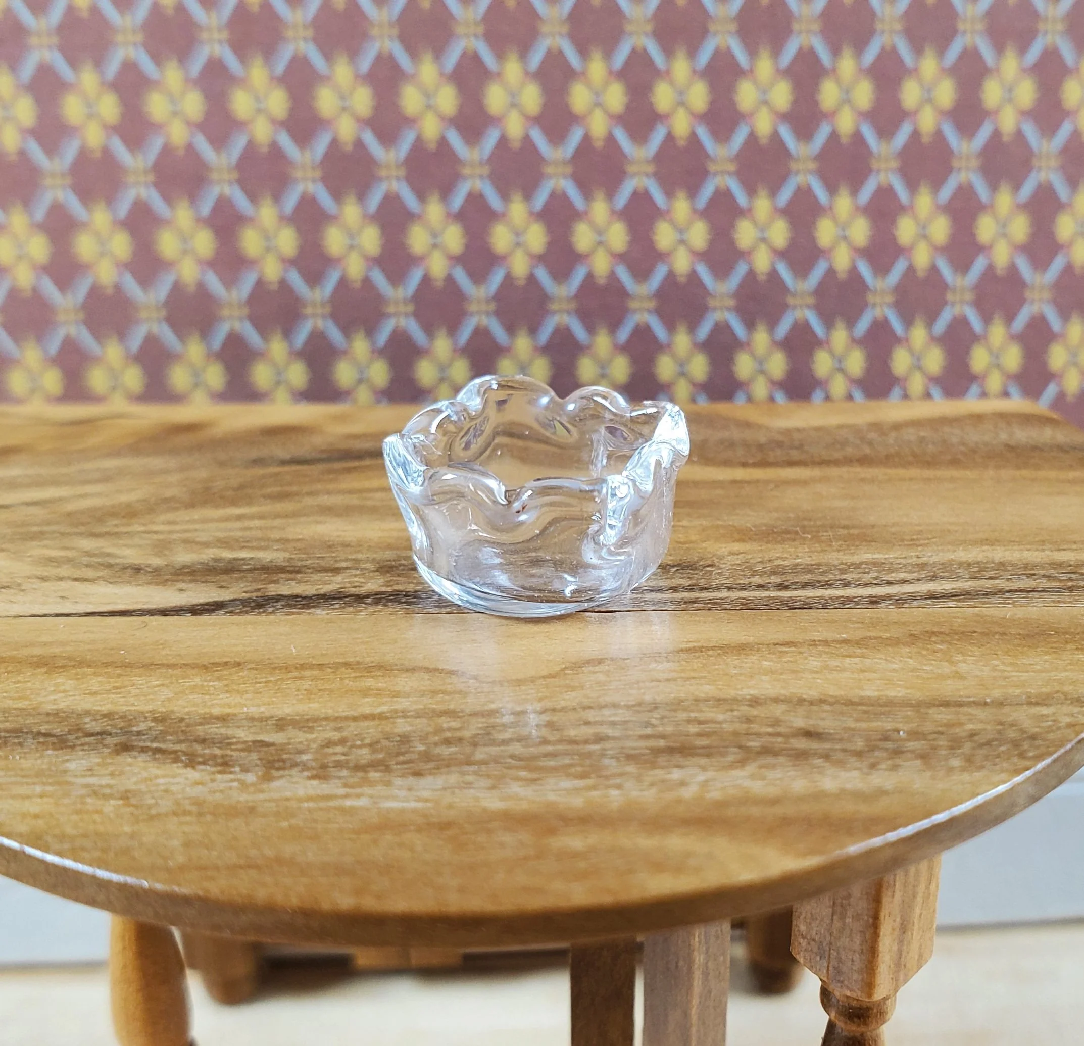 Dollhouse Miniature Clear Glass Square Dish 1:12 Scale Miniature