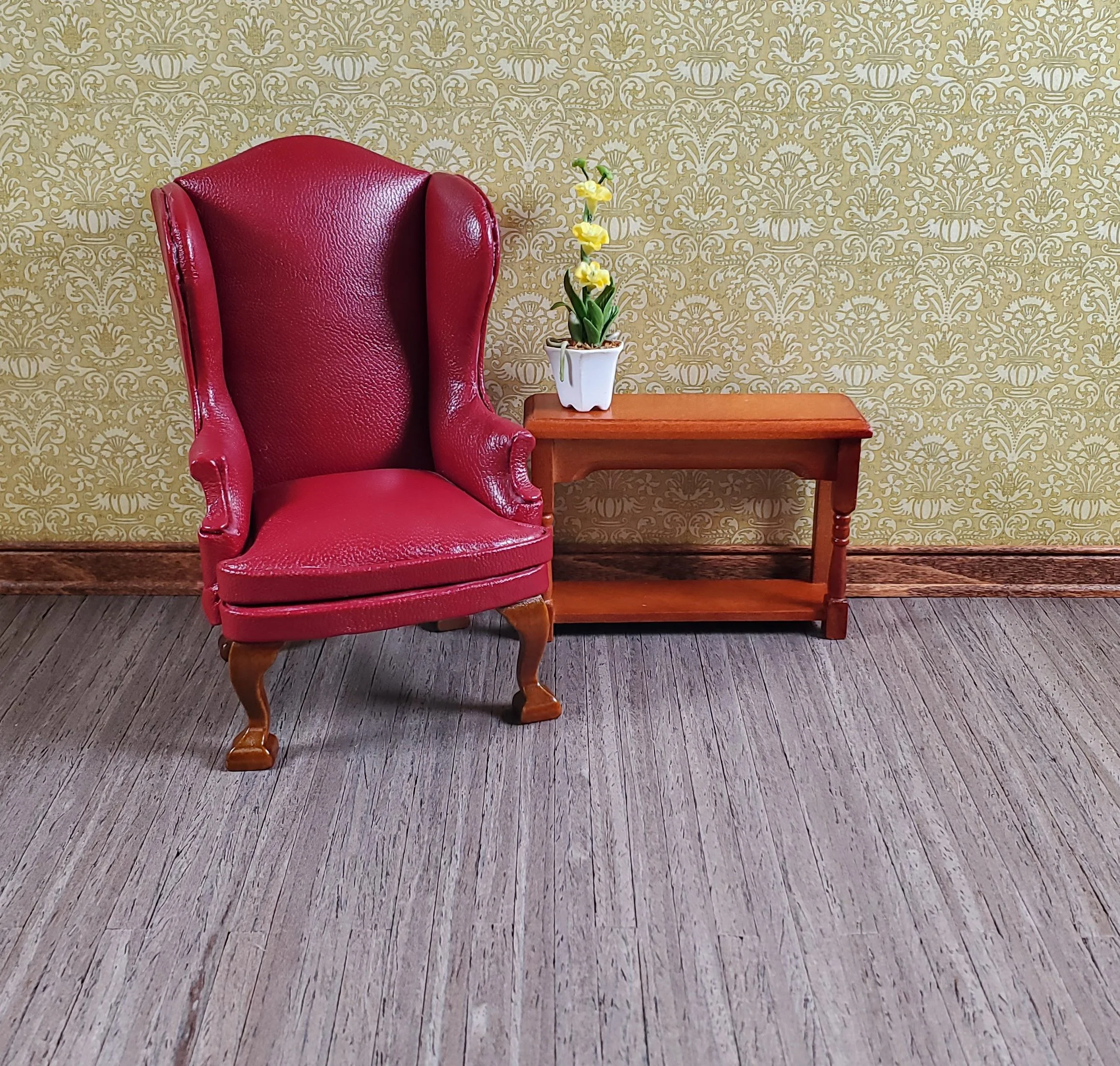Dollhouse Miniature Dark Real Wood Flooring 1/4" Wide Planks 1:12 Scale 17 x 11 - Image 2