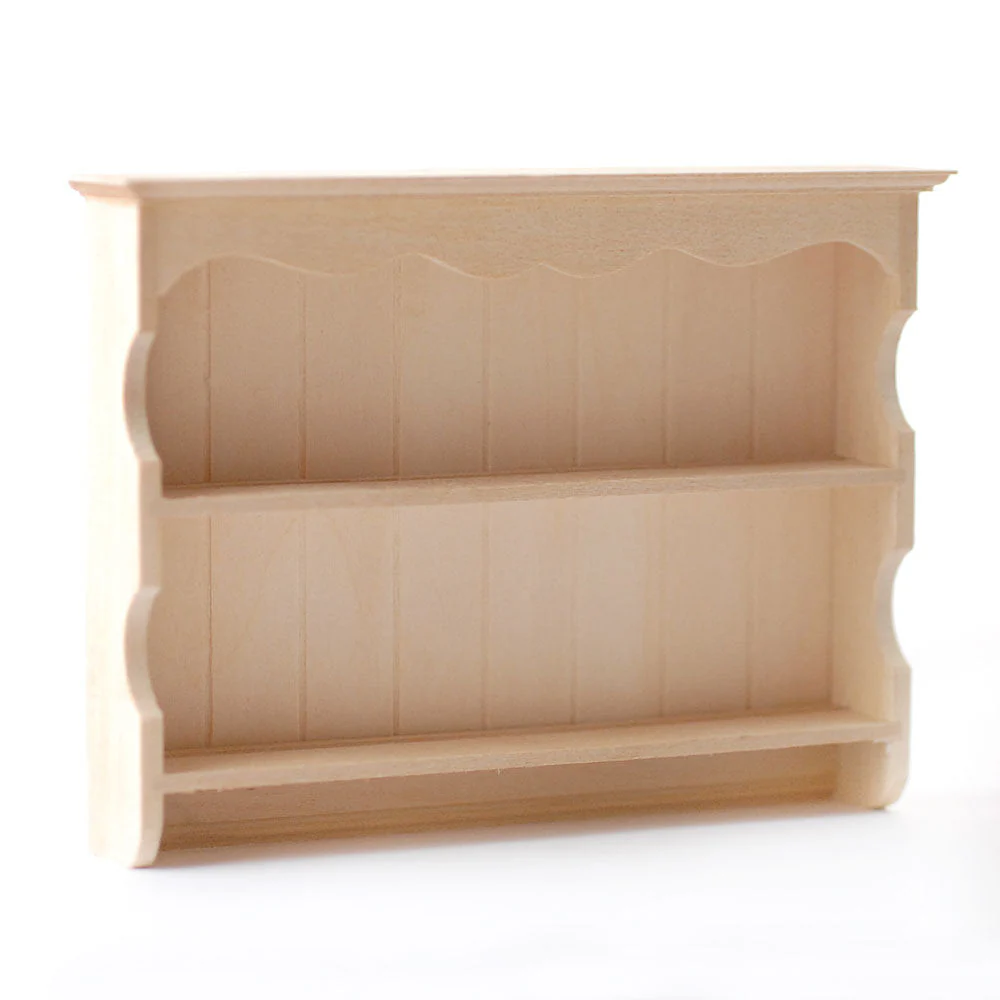 Dollhouse Miniature Display Shelf Large Hanging 1:12 Scale Furniture Unfinished Wood