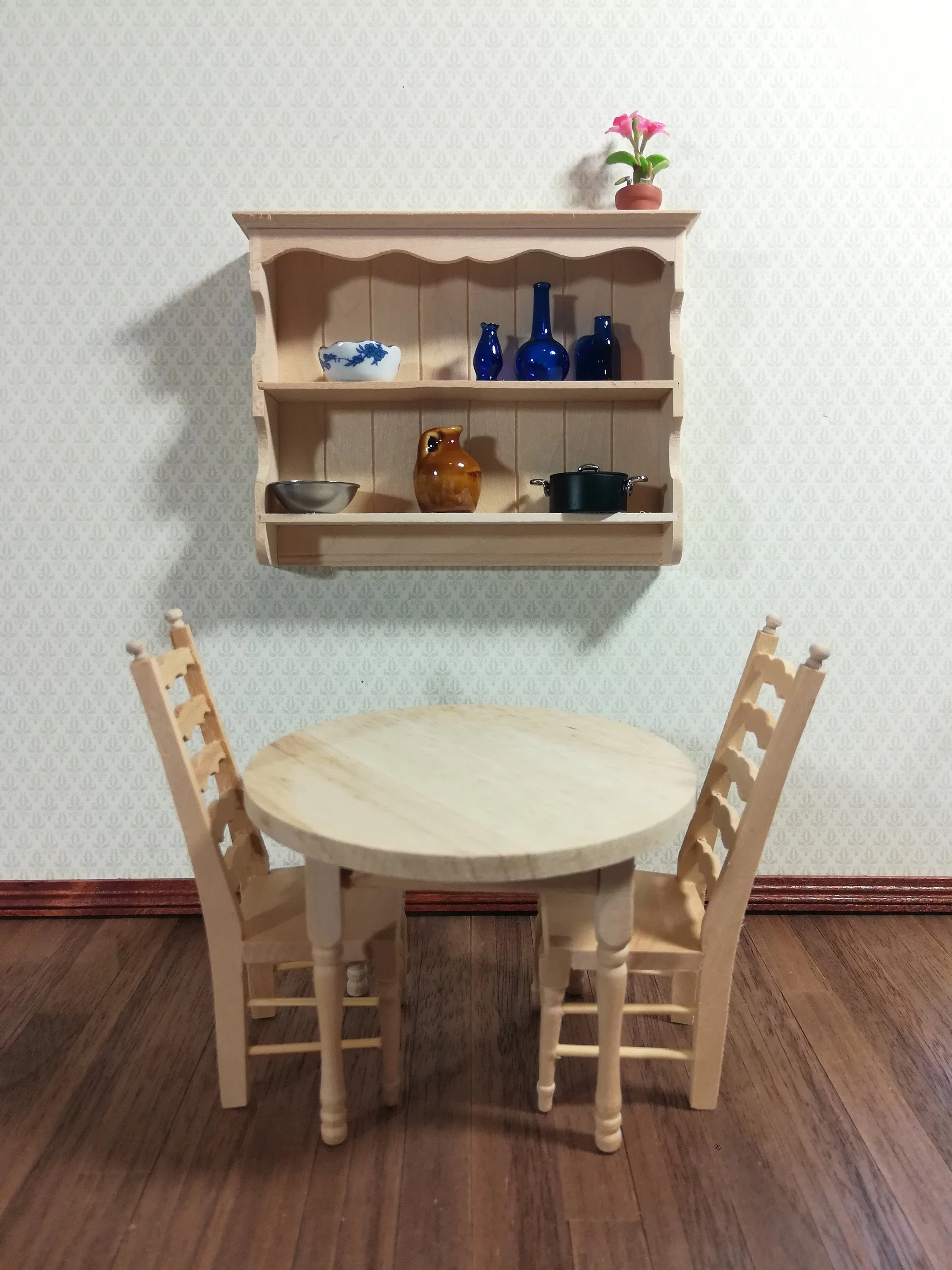 Dollhouse Miniature Display Shelf Large Hanging 1:12 Scale Furniture Unfinished Wood - Image 3