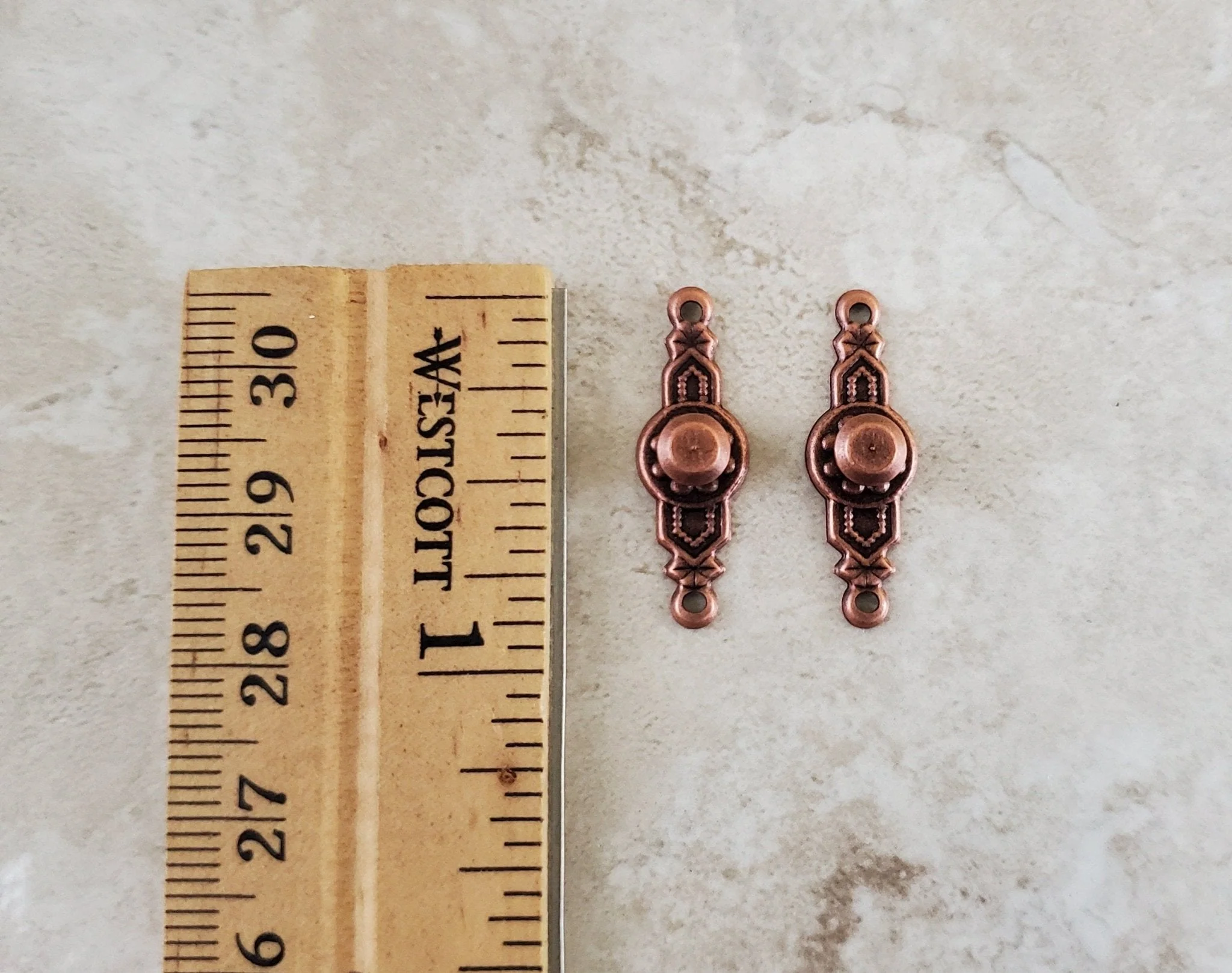 Dollhouse Miniature Doorknobs Handles Fancy Bronze 1 Set 1:12 Scale CLA05511 - Image 3