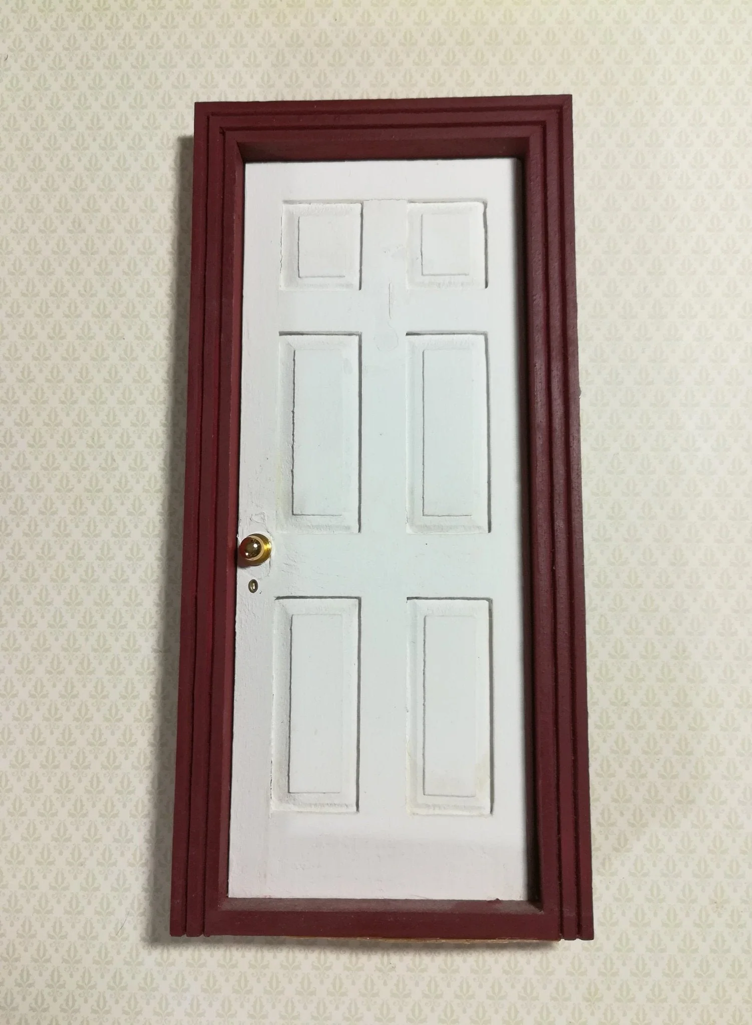 Dollhouse Miniature Doorknobs Round Gold with Keyhole 1:12 Scale 2 Sets - Image 2