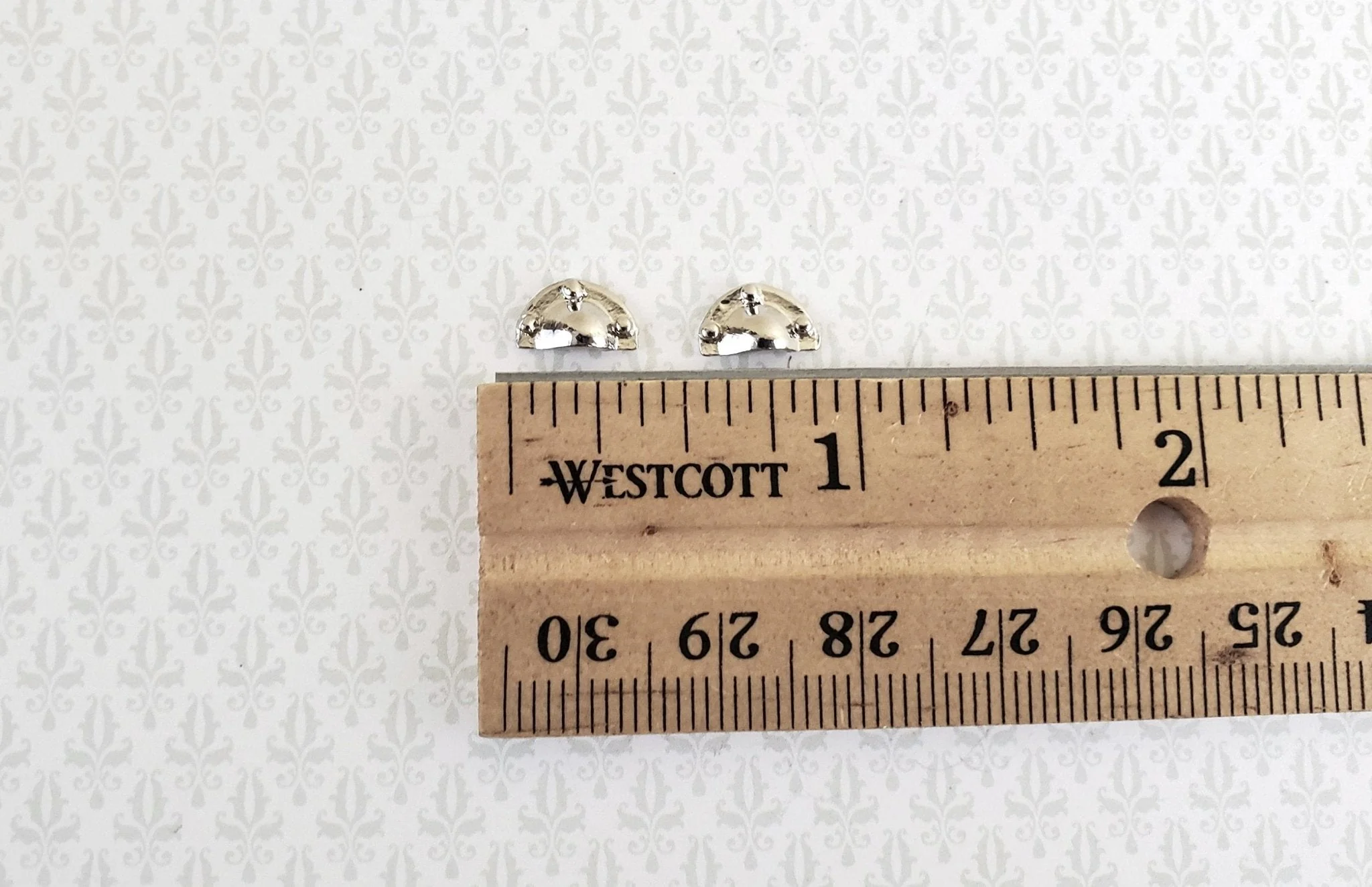 Dollhouse Miniature Drawer Pulls Chrome Silver Cup Style x2 1:12 Scale S3024B - Image 3