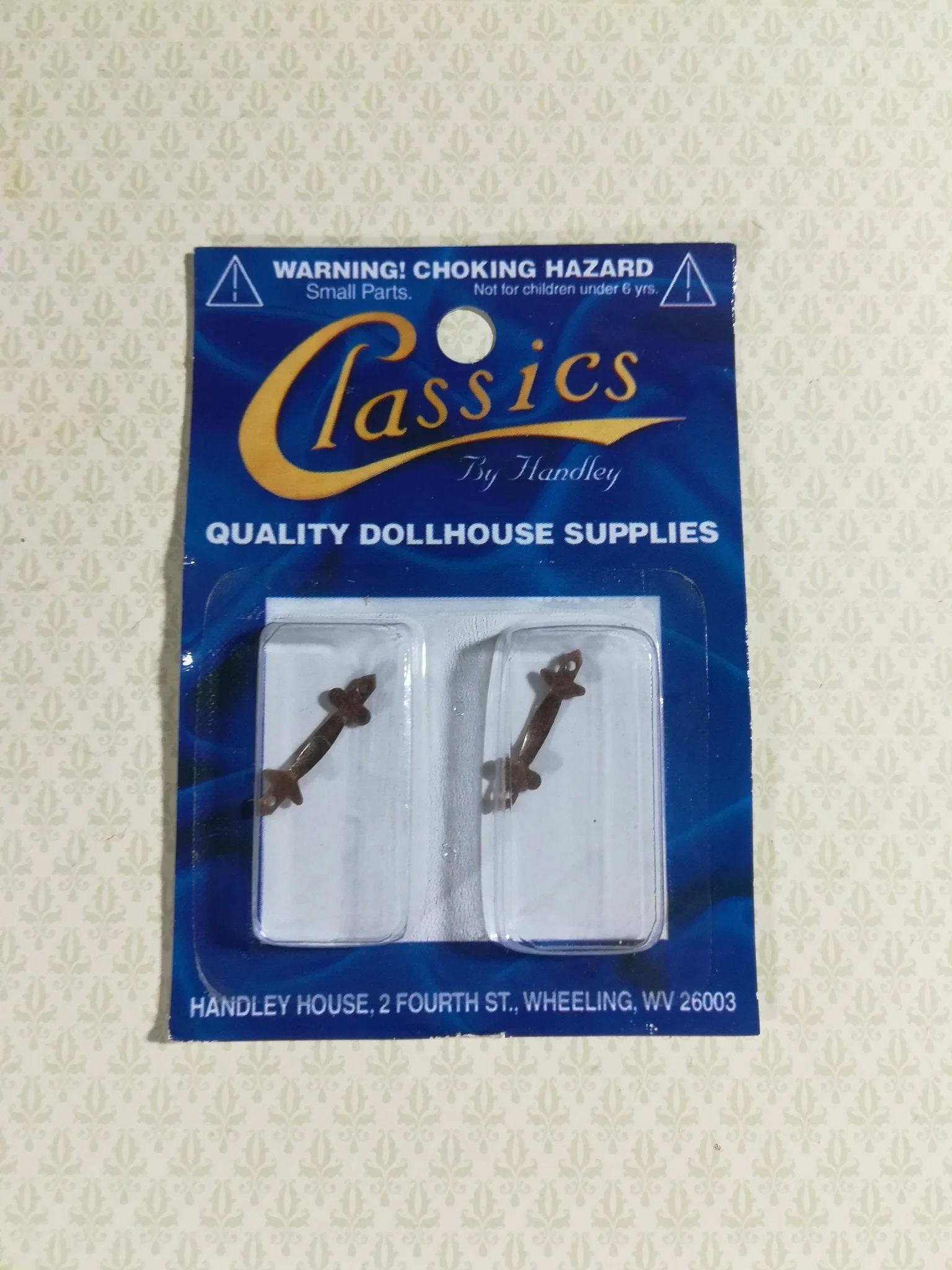 Dollhouse Miniature Drawer Pulls or Door Handles x2 Bronze 1:12 Scale Tudor Style - Image 2