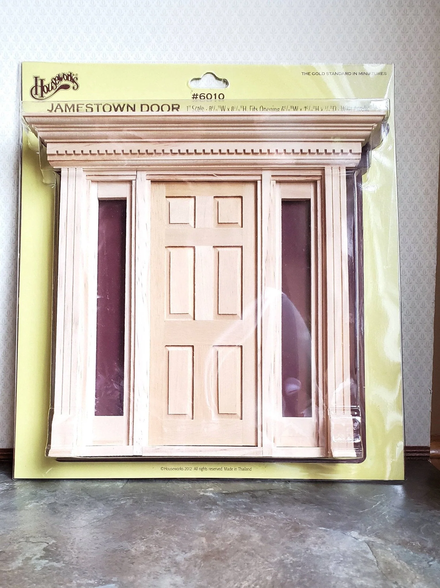 Dollhouse Miniature Exterior Door with Side Lights Jamestown Houseworks 1:12 Scale