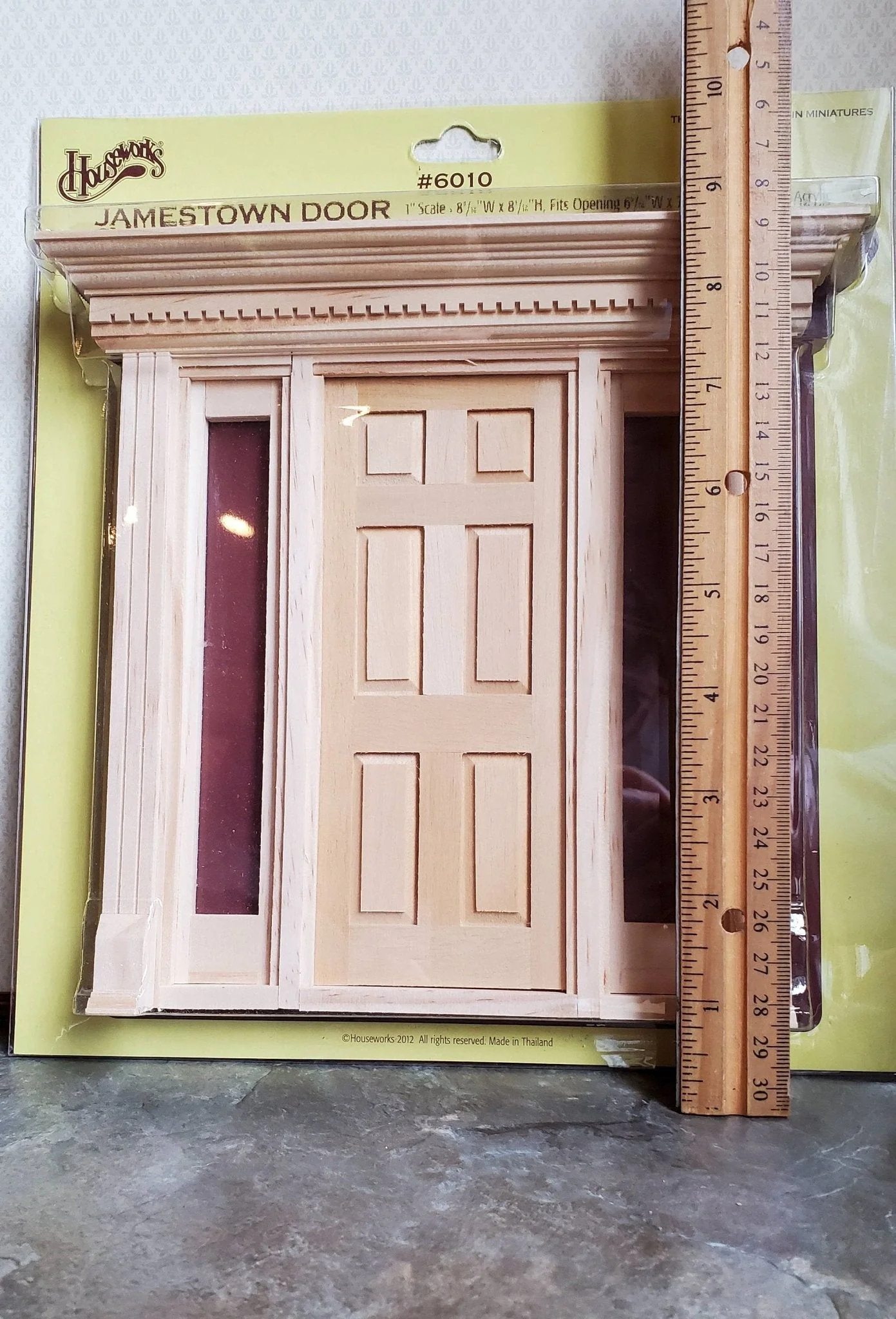 Dollhouse Miniature Exterior Door with Side Lights Jamestown Houseworks 1:12 Scale - Image 2