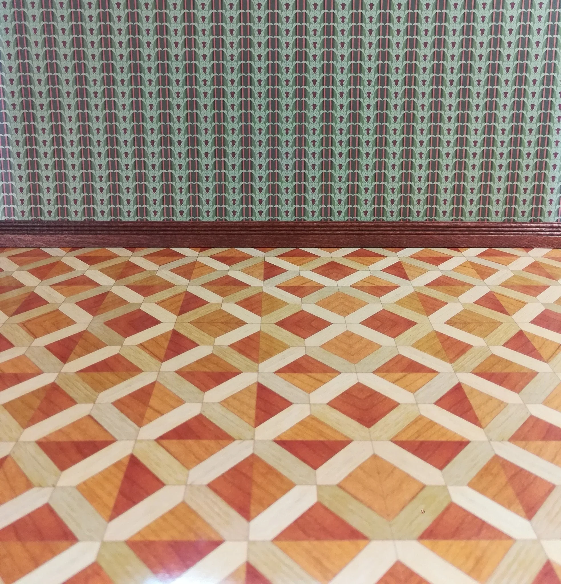Dollhouse Miniature Faux Wood Parquet Flooring Heavy Paper Sheet 1:12 Scale - Image 2