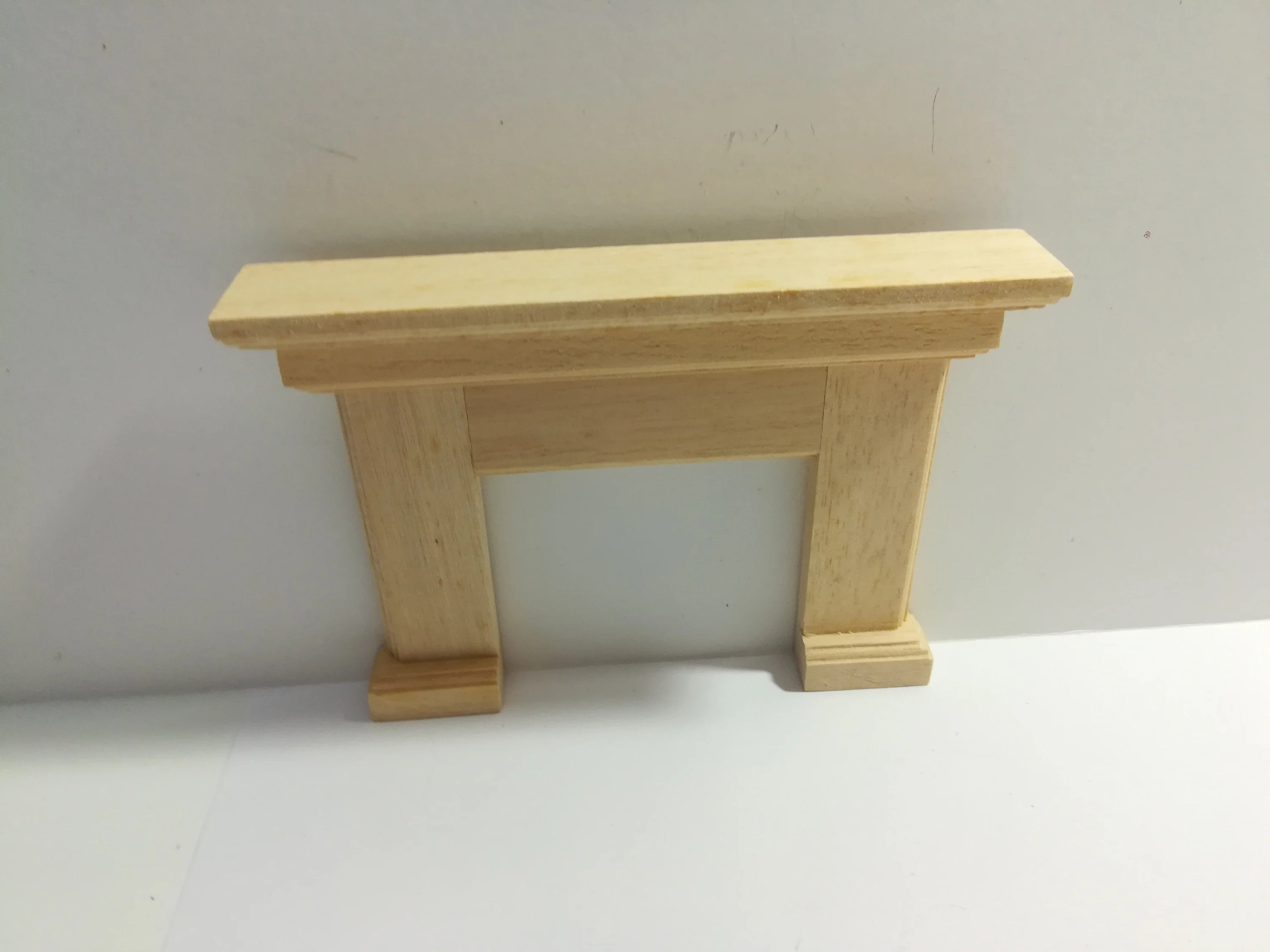 Dollhouse Miniature Fireplace Surround DIY 1:12 Scale Furniture Unfinished Wood - Image 3