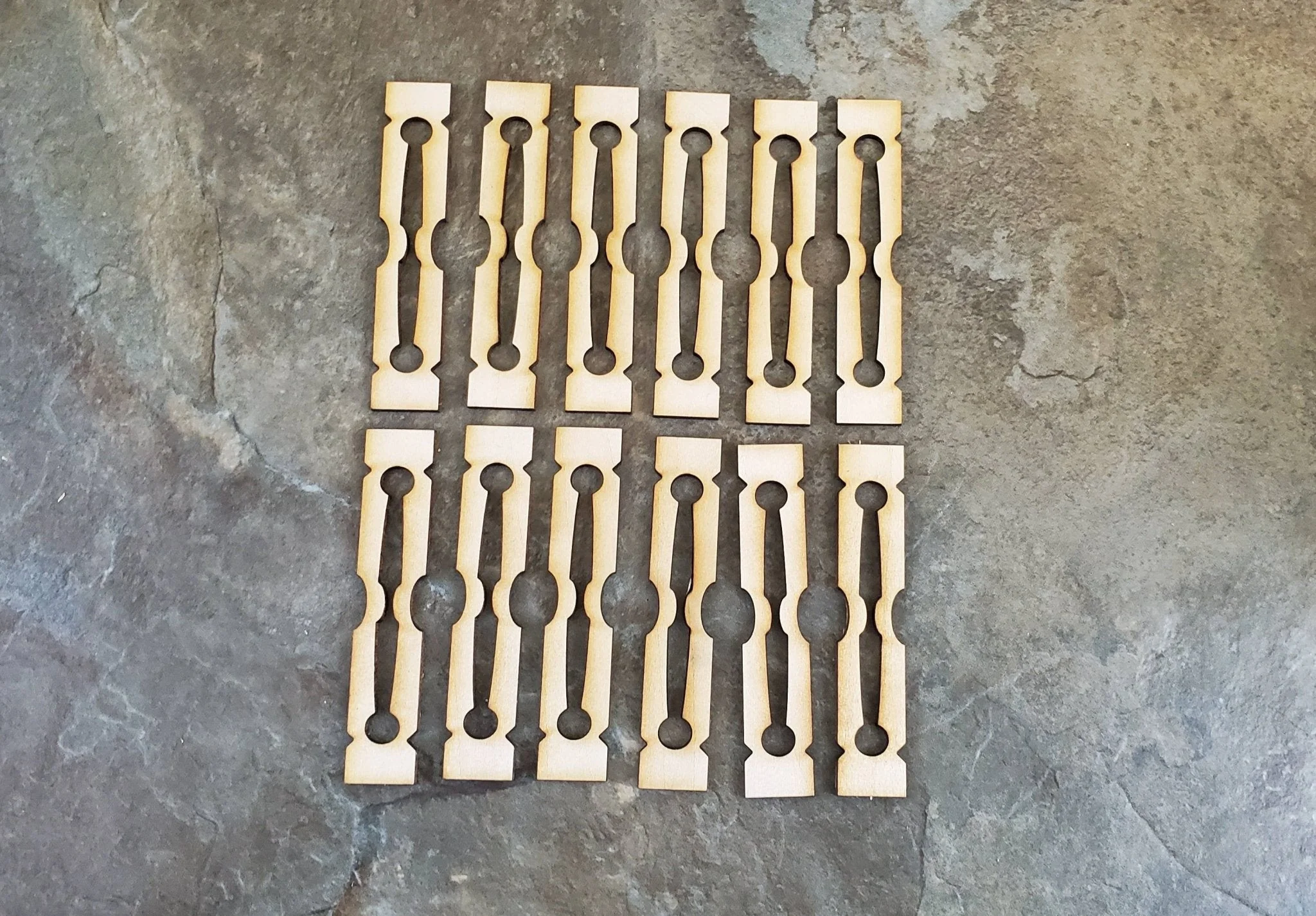 Dollhouse Miniature Flat Balusters for Railings Porches 1:12 Scale 2 1/2" MC057