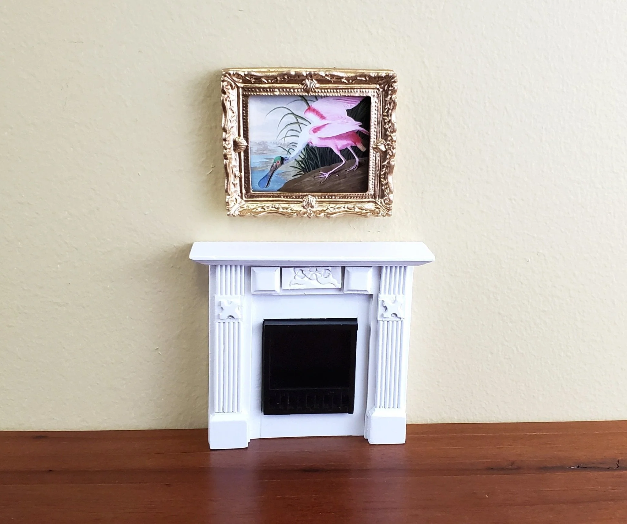 Dollhouse Miniature Framed Bird Print Roseate Spoonbill John James Audubon 1:12 Scale - Image 2