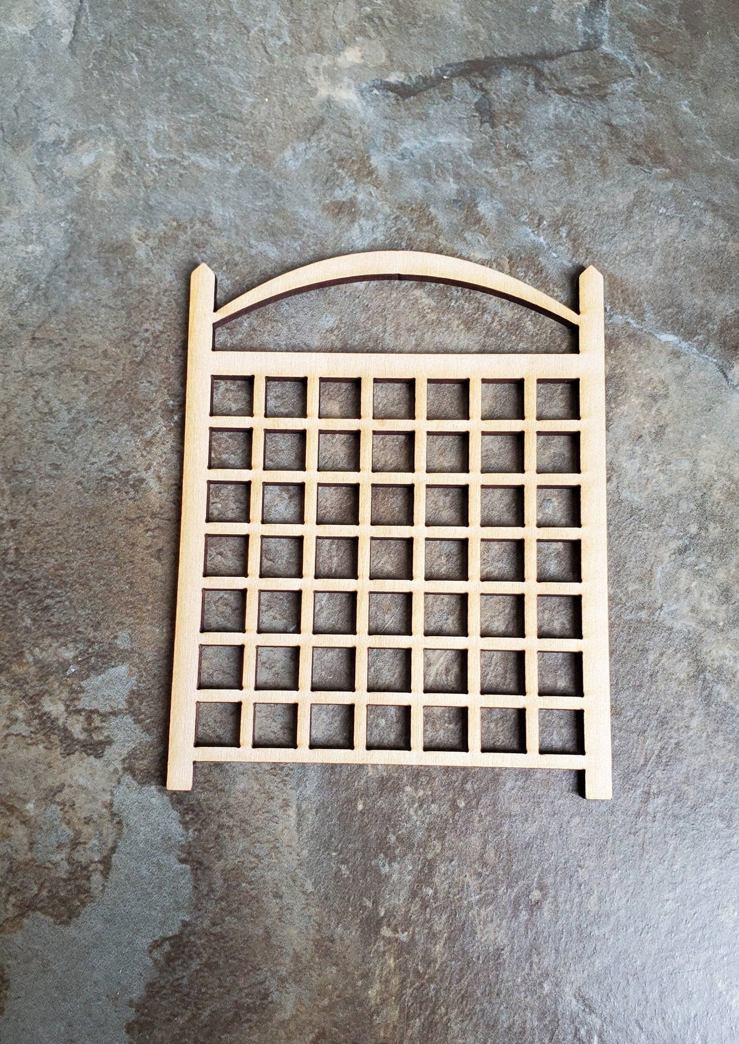 Dollhouse Miniature Garden Trellis for Flowers Wood 3 3/4" Tall Unpainted