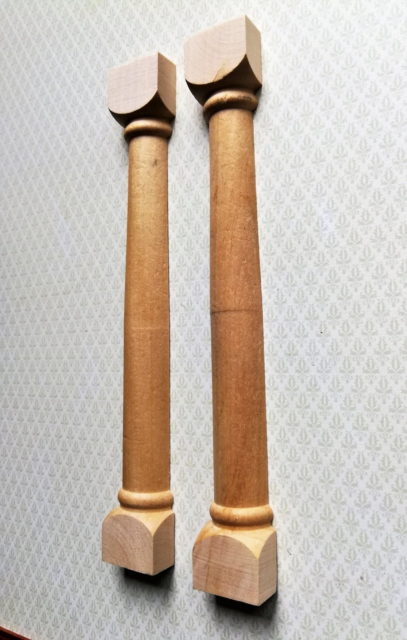 Dollhouse Miniature Half Columns 2 pieces 7" Tall 1:12 Scale Pillar - Image 2