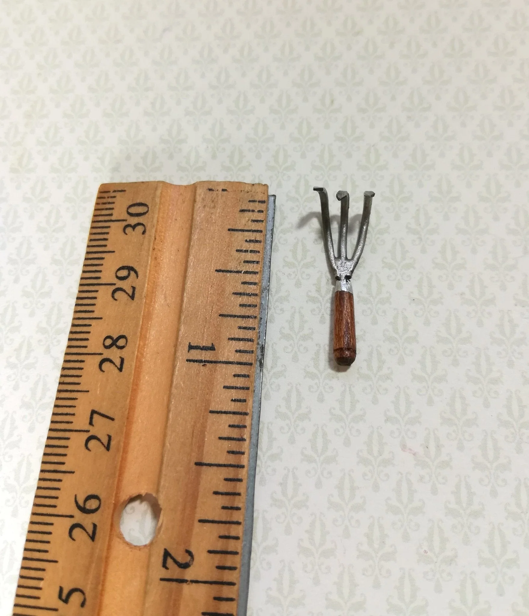 Dollhouse Miniature Hand Cultivator Sir Thomas Thumb 1:12 Scale Garden Tool Rake - Image 4