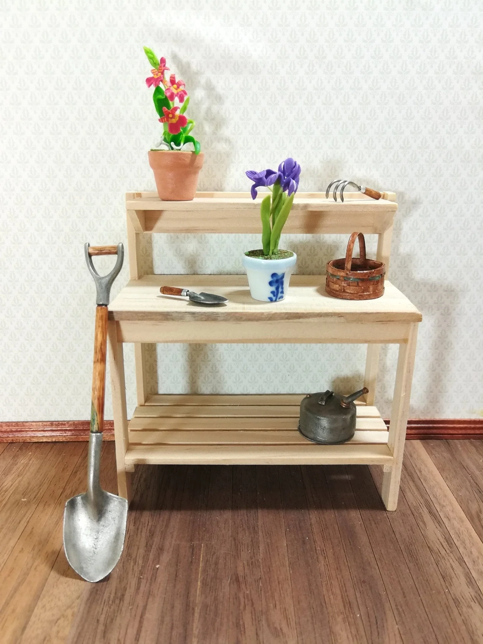 Dollhouse Miniature Hand Cultivator Sir Thomas Thumb 1:12 Scale Garden Tool Rake - Image 5