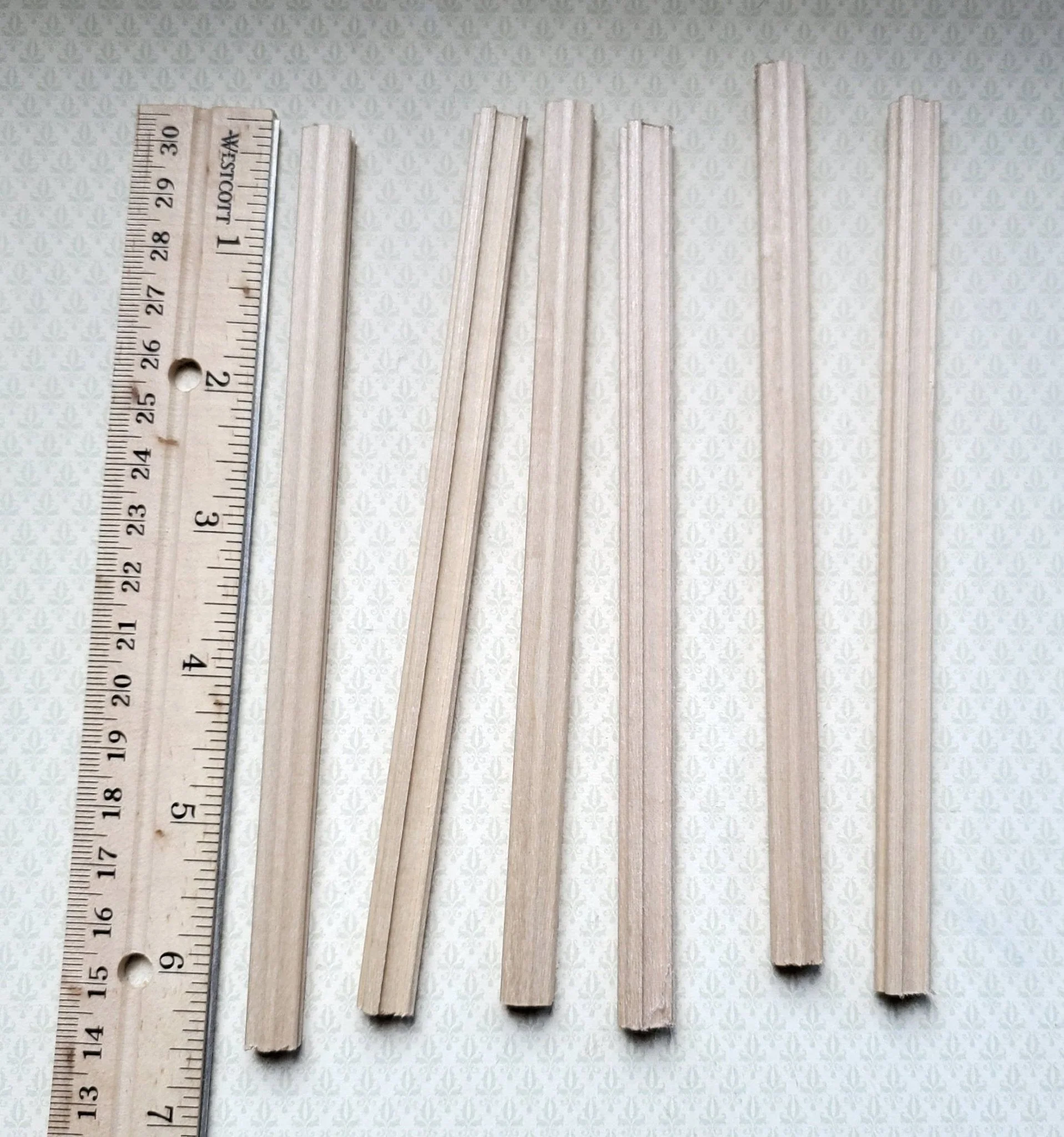 Dollhouse Miniature Handrail Banister for Stairs 3/8" w x 6" long 6 Pieces Scrap 1:12 Scale HRB10 - Image 2