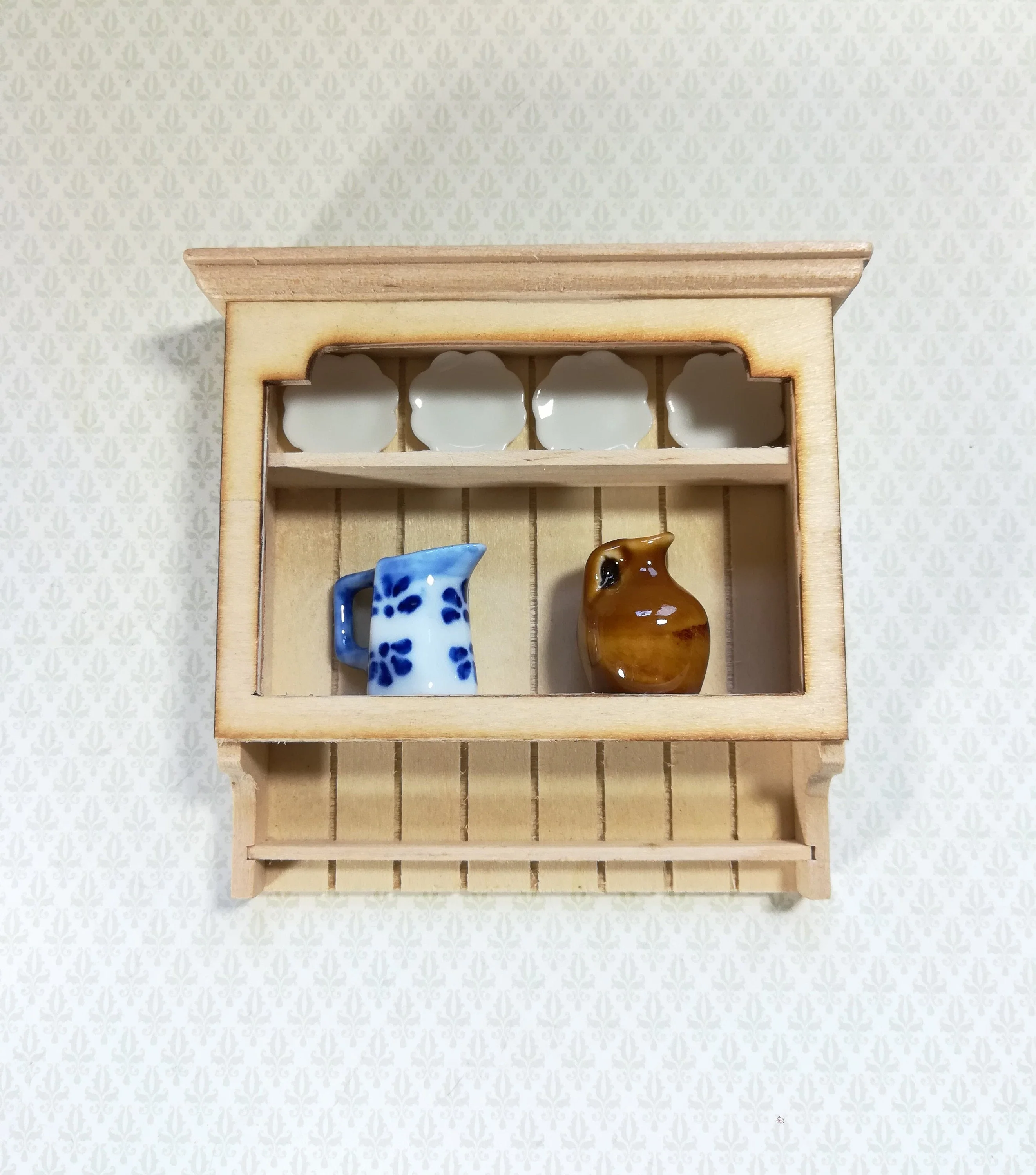 Dollhouse Hanging Shelf Kitchen or Bathroom 1:12 Scale Furniture Unpainted Wood - Image 3