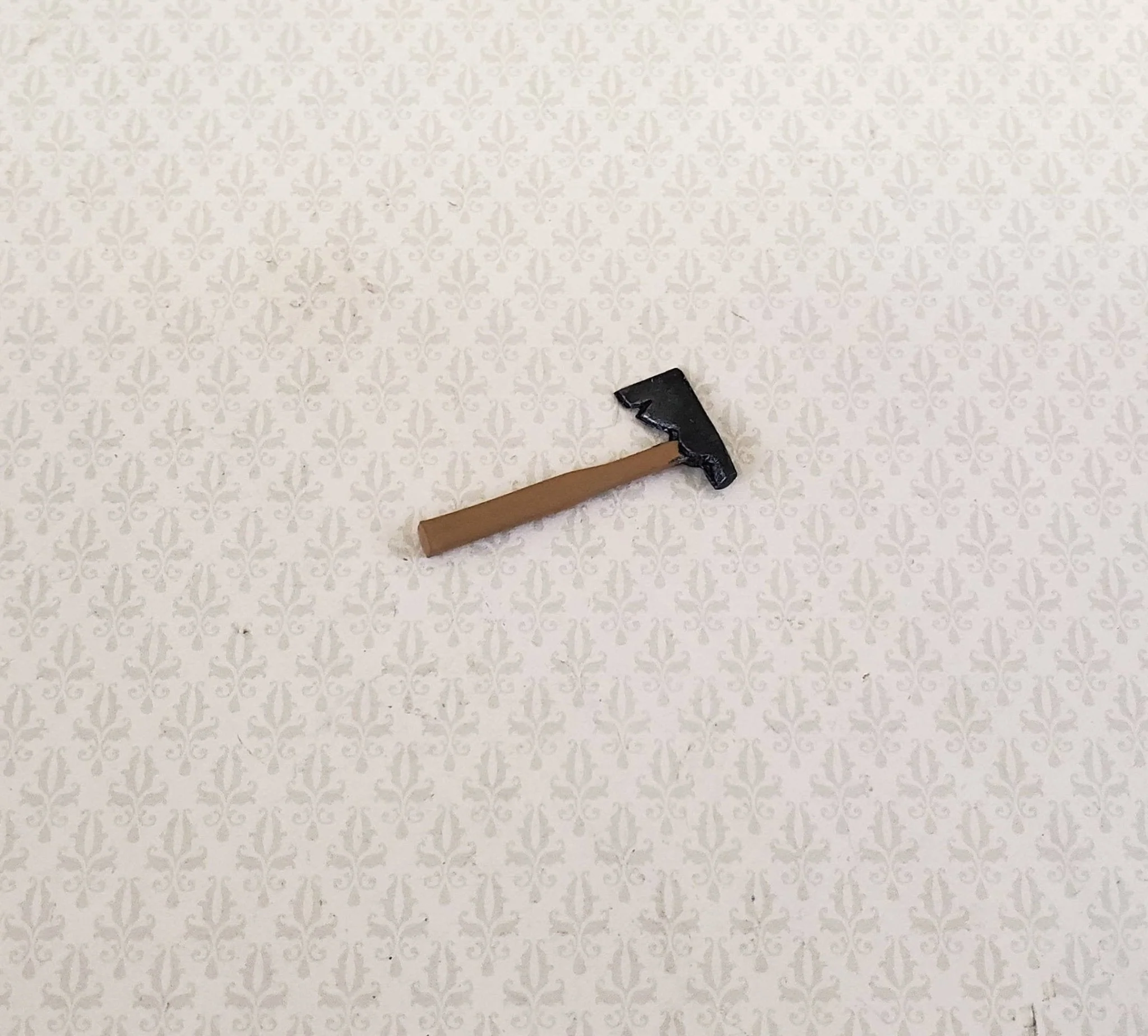Dollhouse Miniature Hatchet Axe Tool 1:12 Scale Hand Painted Metal - Image 2