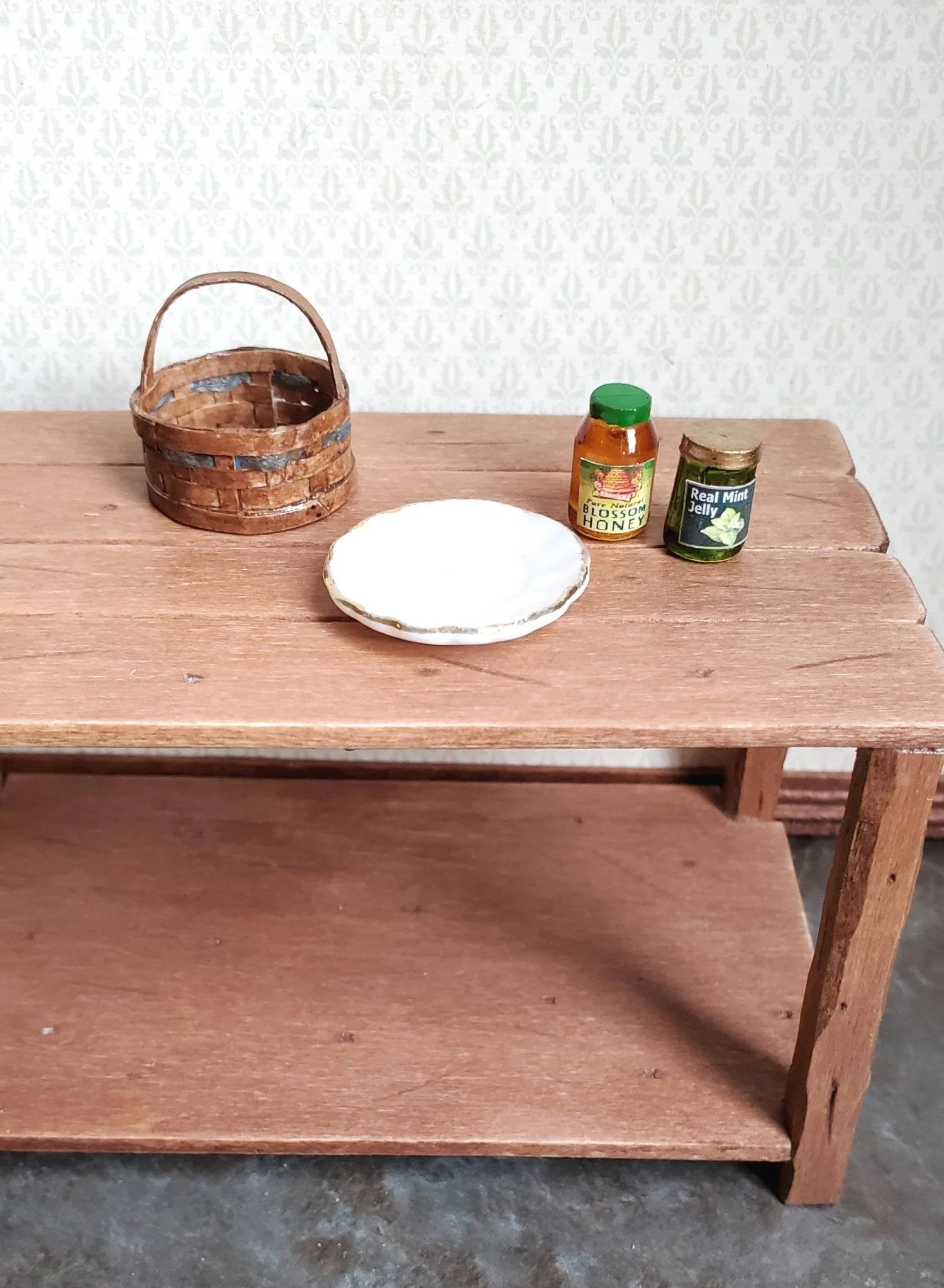Dollhouse Miniature Honey & Jar of Mint Jelly 1:12 Scale Food Groceries Kitchen - Image 2