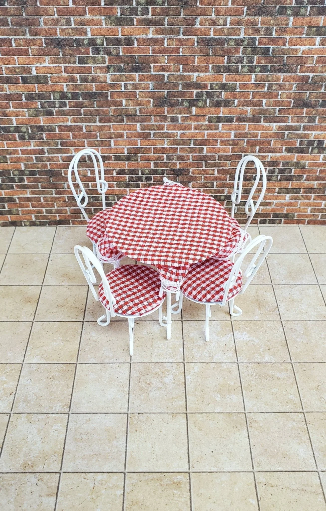 Dollhouse Miniature Ice Cream Parlor Patio Set Table 2 Chairs 1:12 Scale Fairy Garden Bistro - Image 3