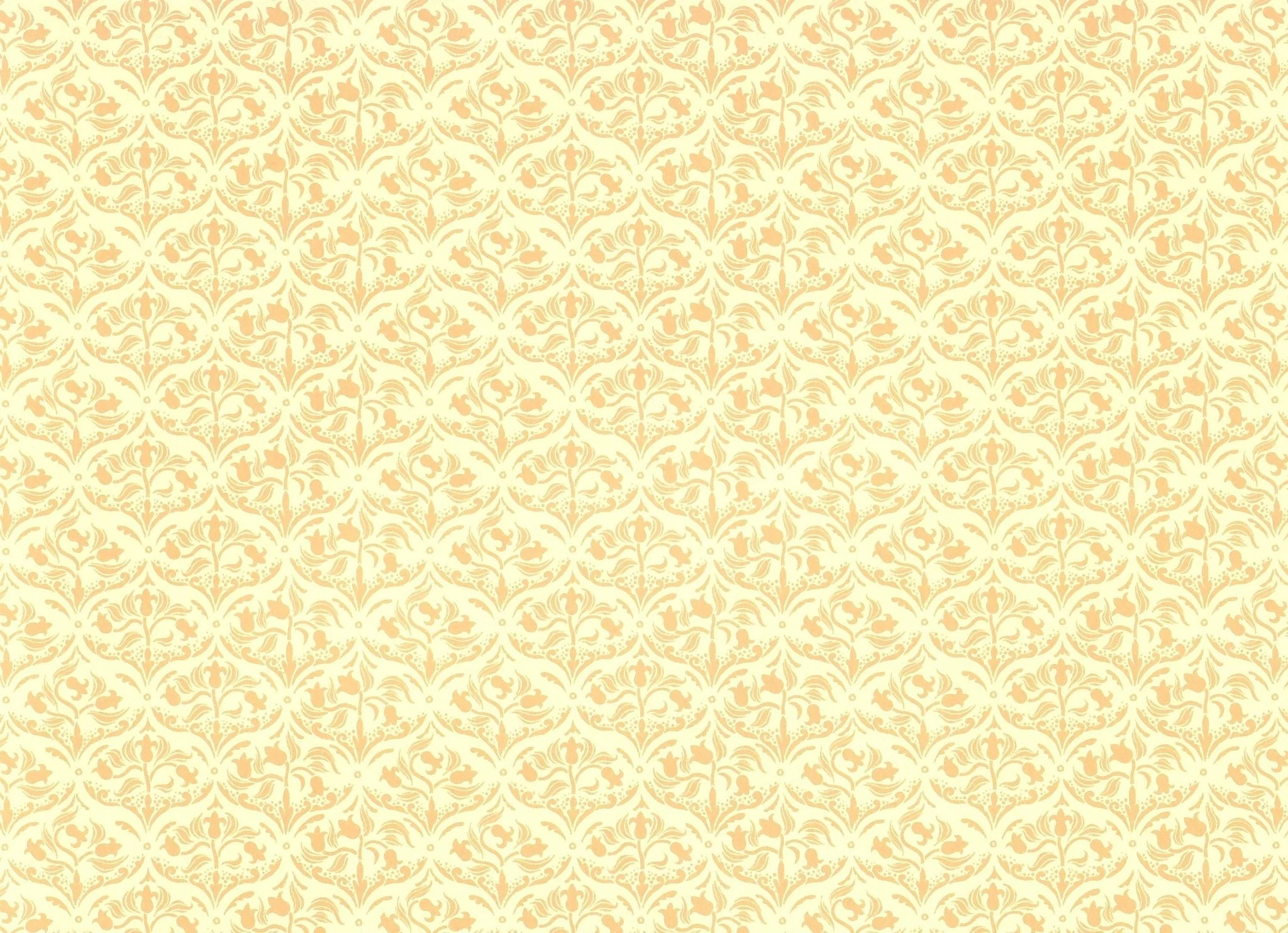 Dollhouse Wallpaper Art Nouveau Gold Tulips on Cream 1:12 Scale Miniature