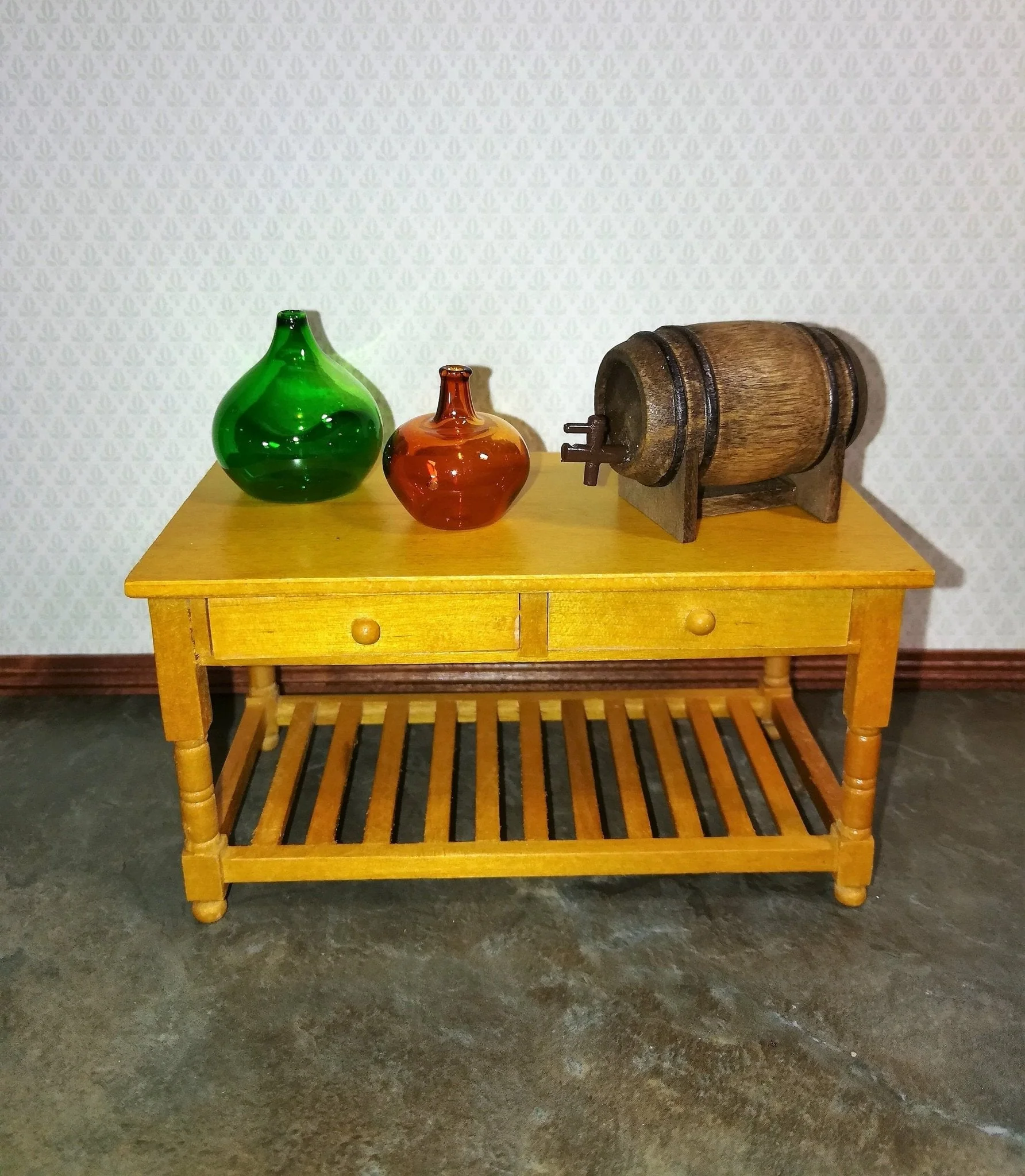 Dollhouse Tapped Keg Small Wooden with Stand and Tap 1:12 Scale Miniature - Image 3