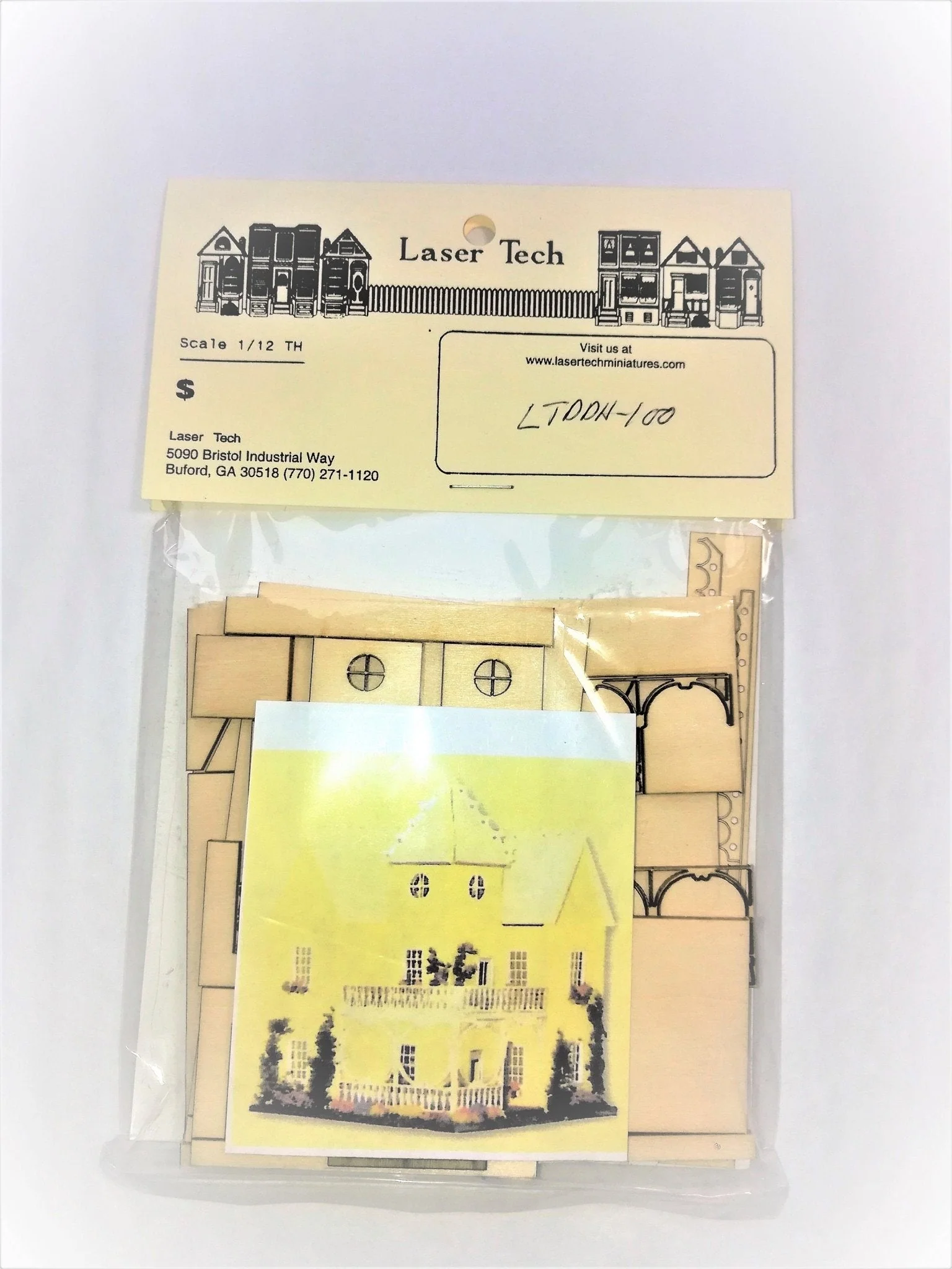 Dollhouse Miniature Kit 1:144 Scale Victorian Mansion Laser Cut Small House - Image 2