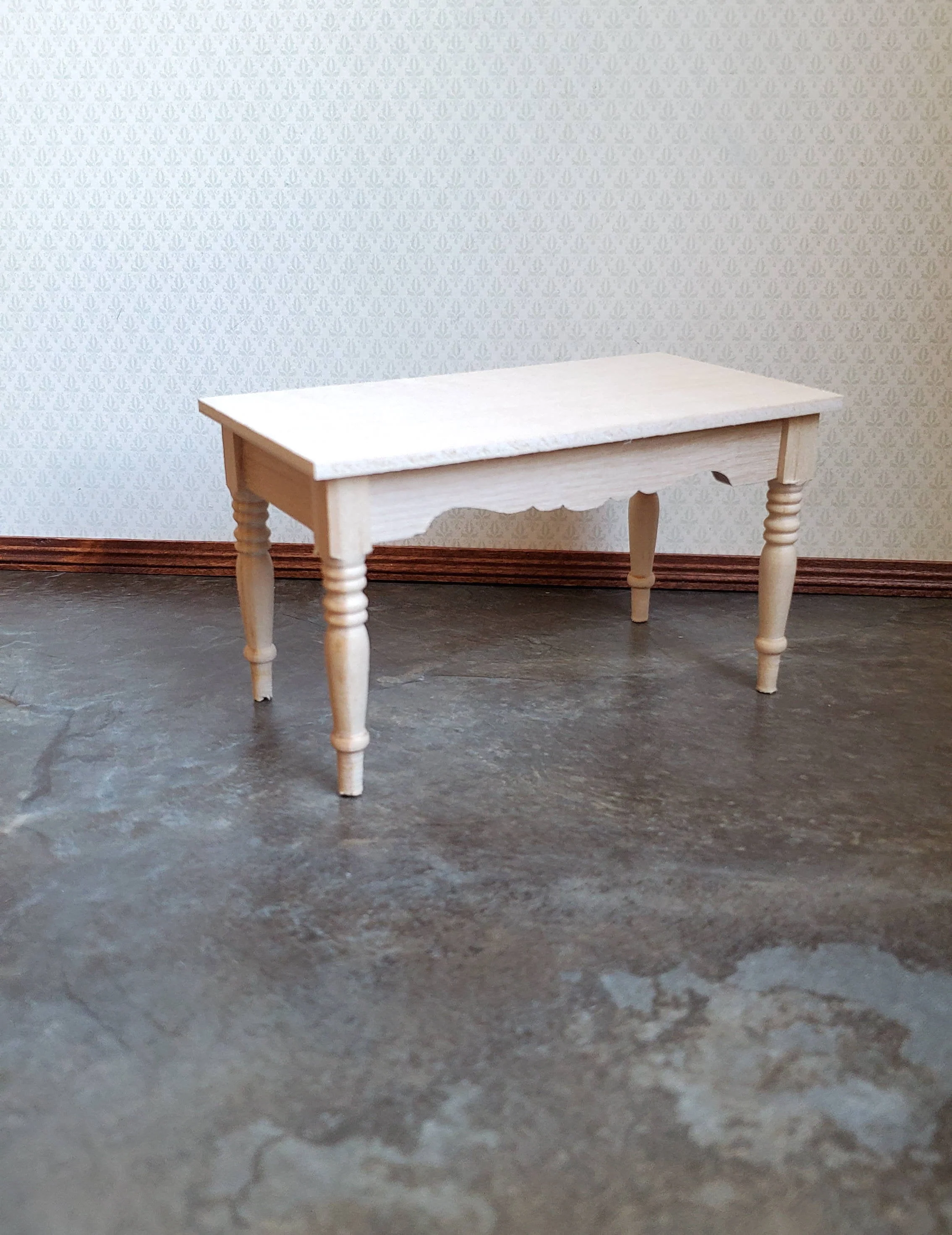 Dollhouse Miniature Kitchen or Dining Room Table Unfinished 1:12 Scale Furniture - Image 3