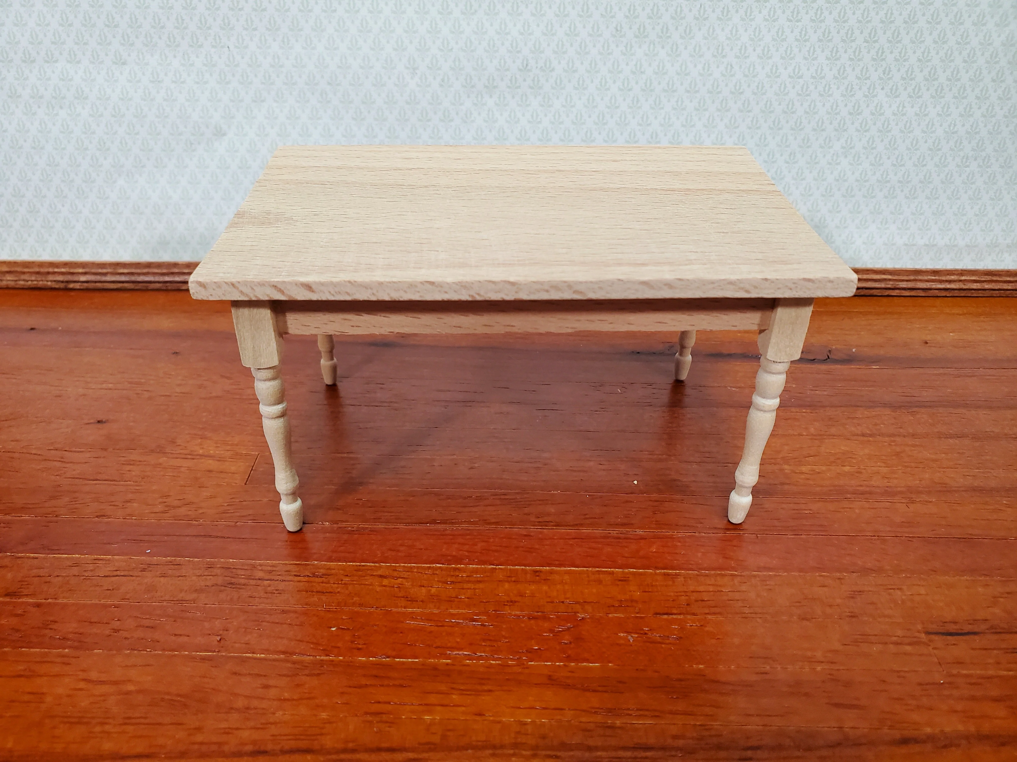 Dollhouse Table Kitchen or Dining Room Unpainted Wood 1:12 Scale Miniature Furniture - Image 2