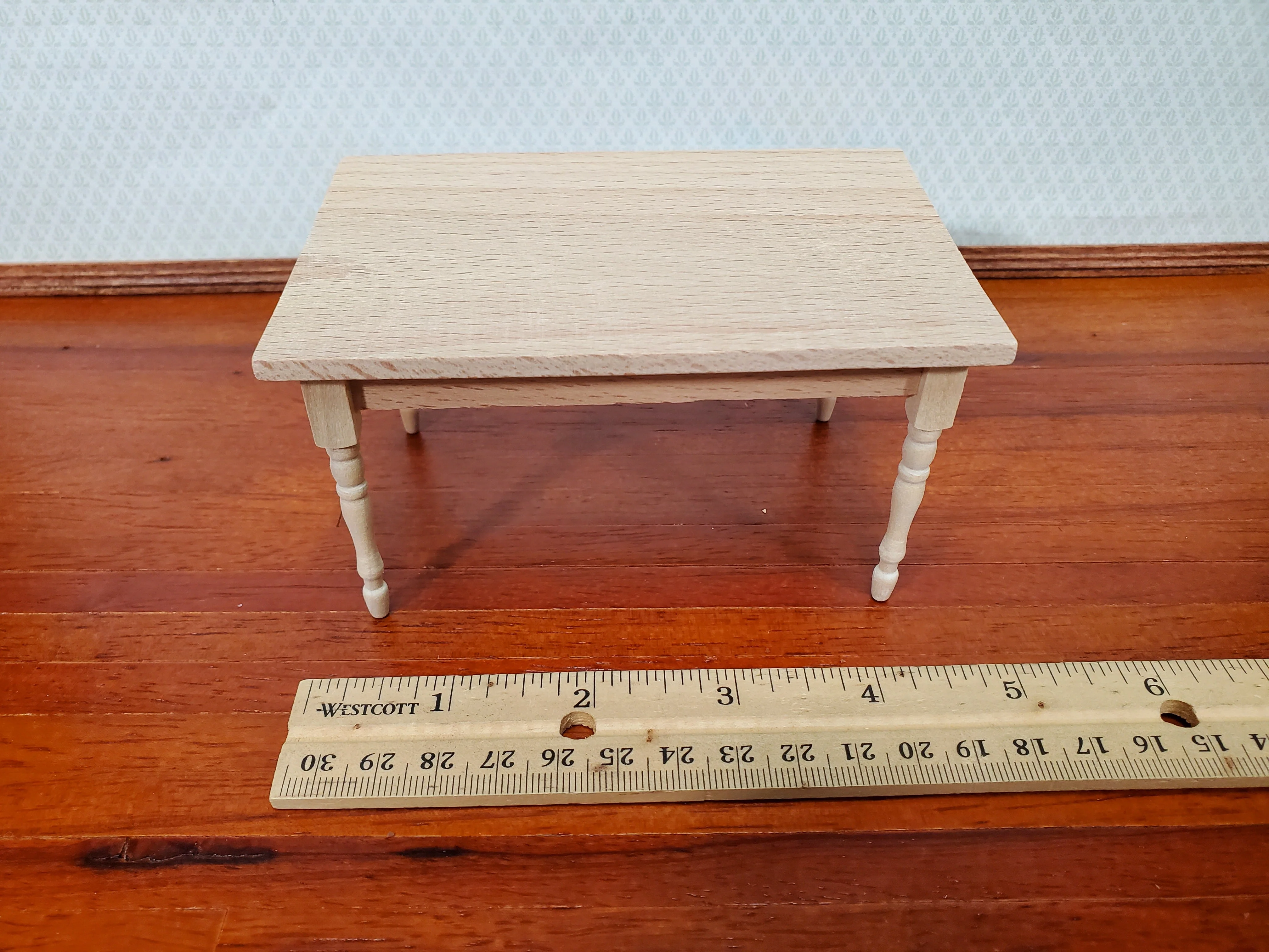 Dollhouse Table Kitchen or Dining Room Unpainted Wood 1:12 Scale Miniature Furniture - Image 4