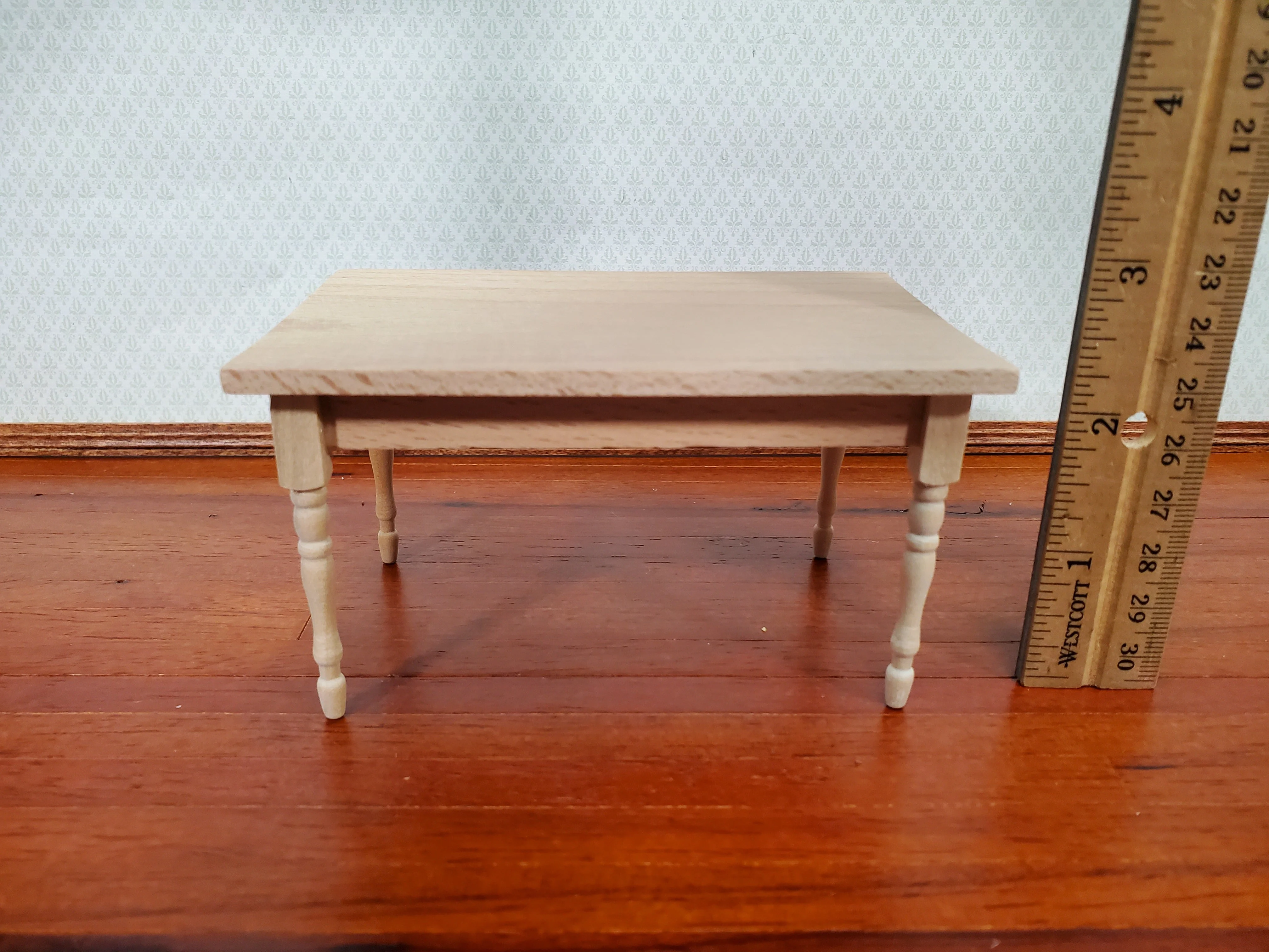 Dollhouse Table Kitchen or Dining Room Unpainted Wood 1:12 Scale Miniature Furniture - Image 5