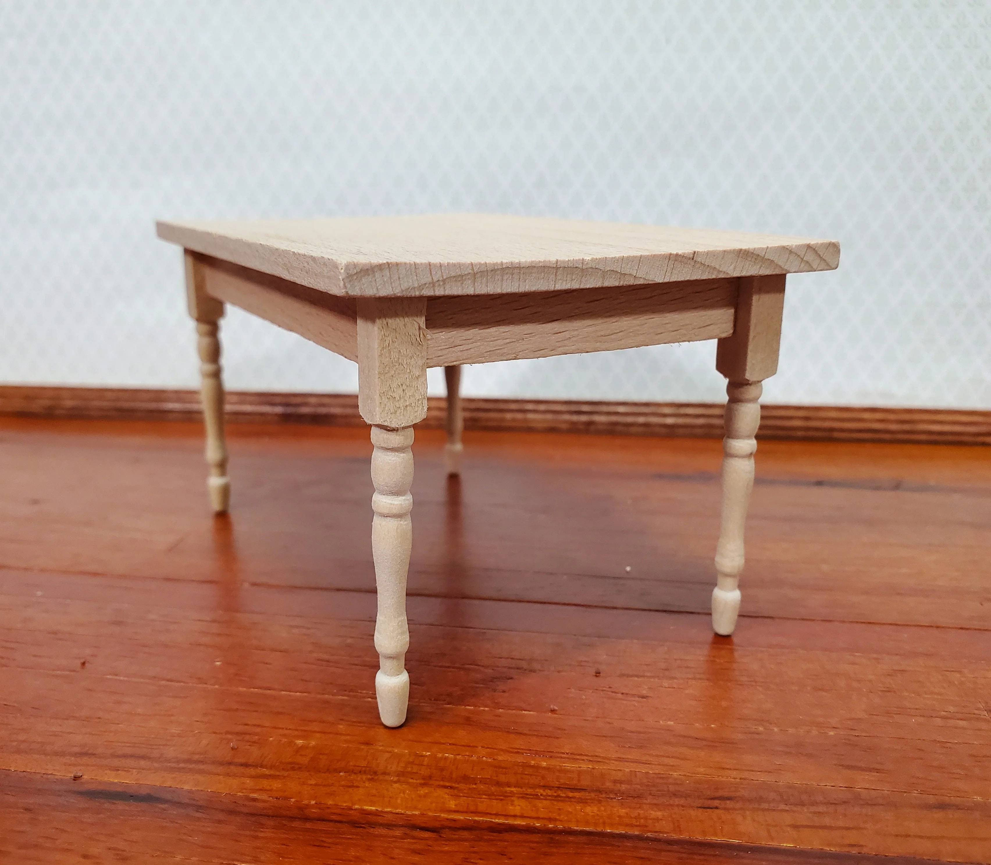 Dollhouse Table Kitchen or Dining Room Unpainted Wood 1:12 Scale Miniature Furniture - Image 6