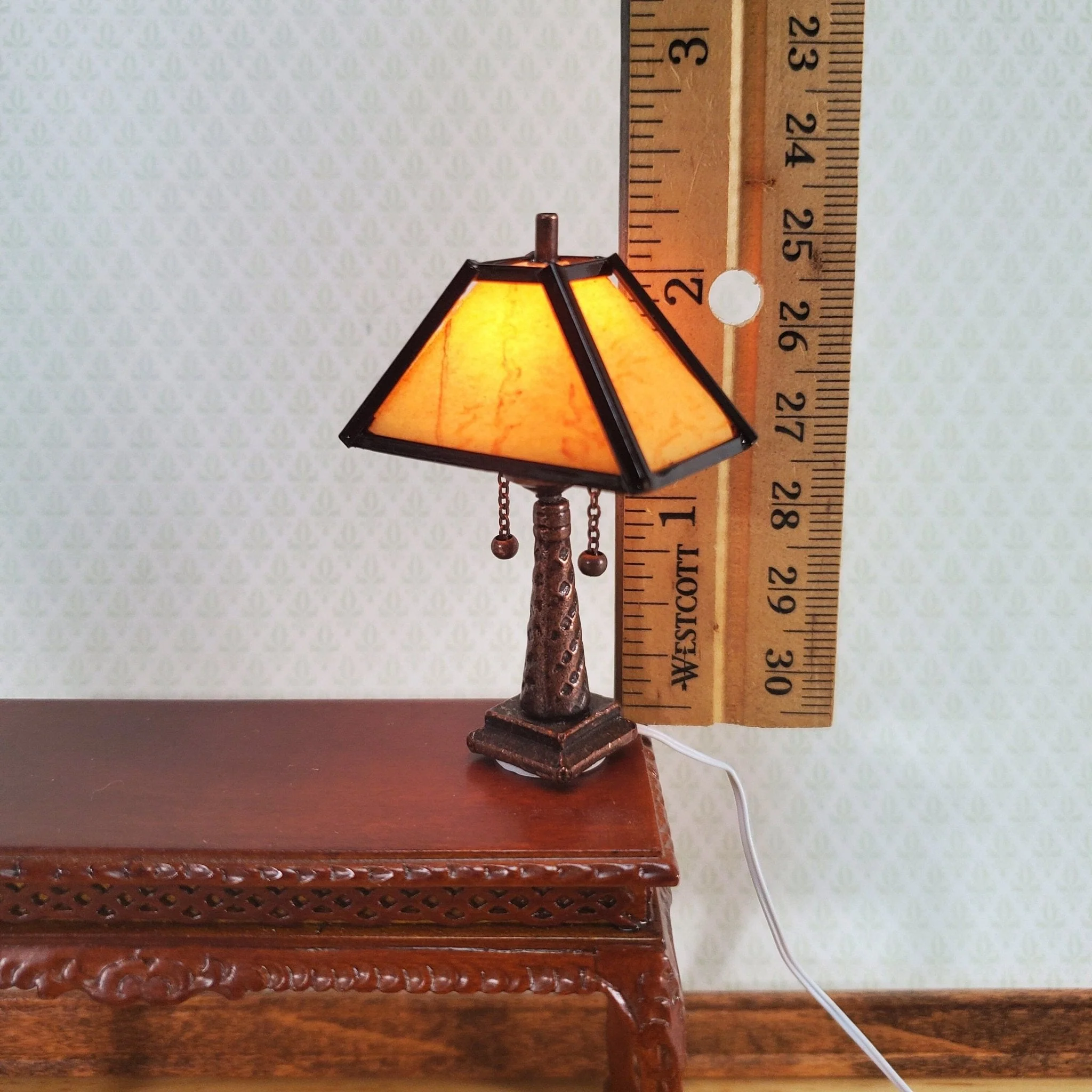 Dollhouse Miniature Lamp Arts & Crafts Craftsman Style Large 1:12 Scale 12 volt - Image 4