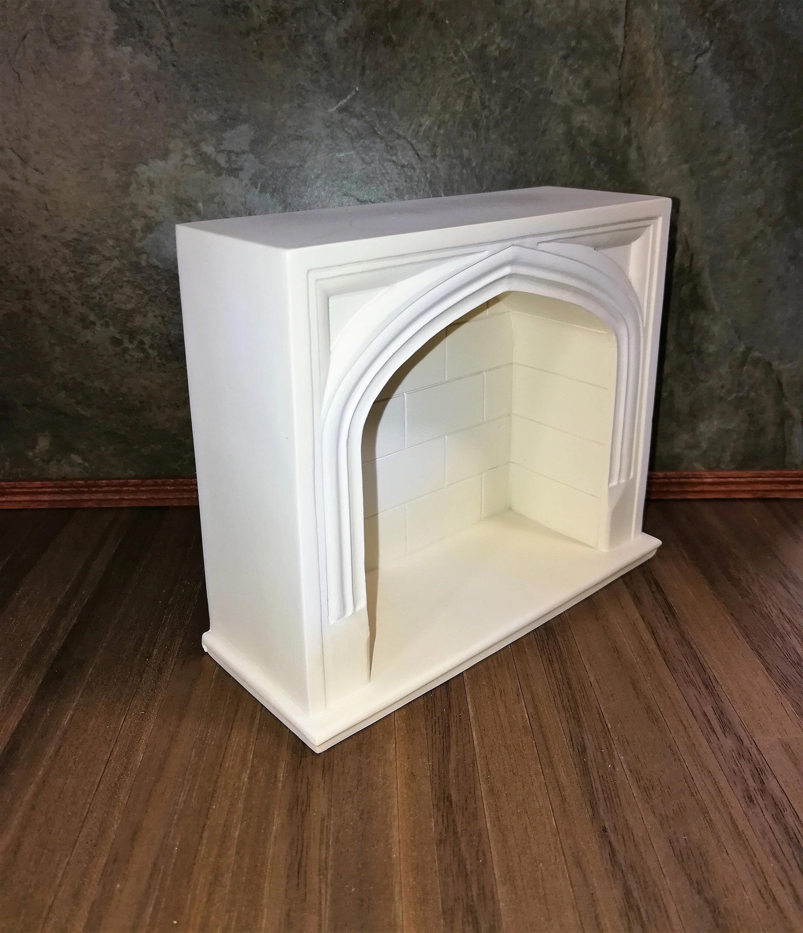 Dollhouse Miniature Large Tudor Gothic Victorian Style Fireplace 1:12 Scale - Image 2
