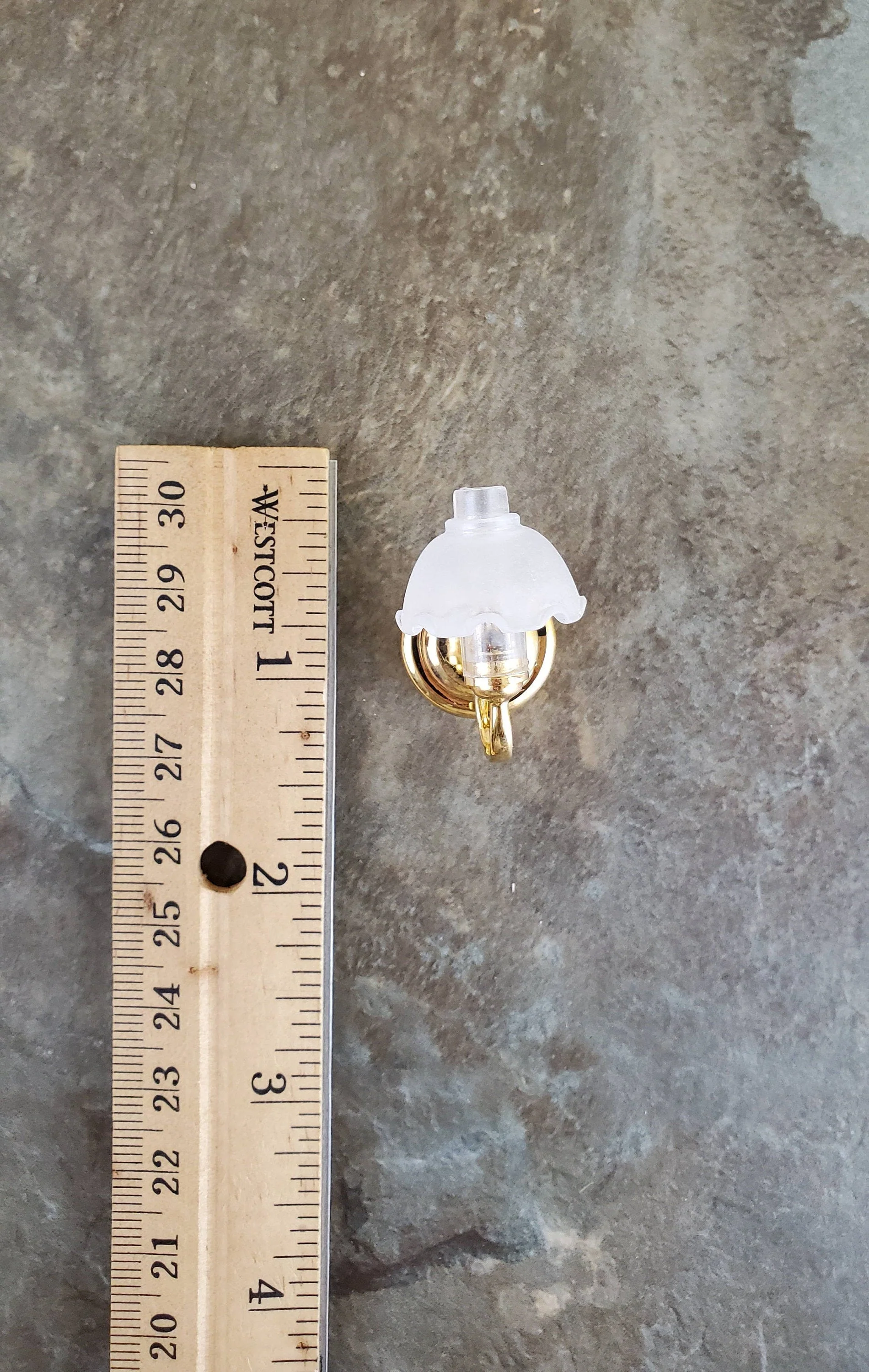 Dollhouse Miniature Battery Light Single Flower Wall Sconce 1:12 Scale - Image 3