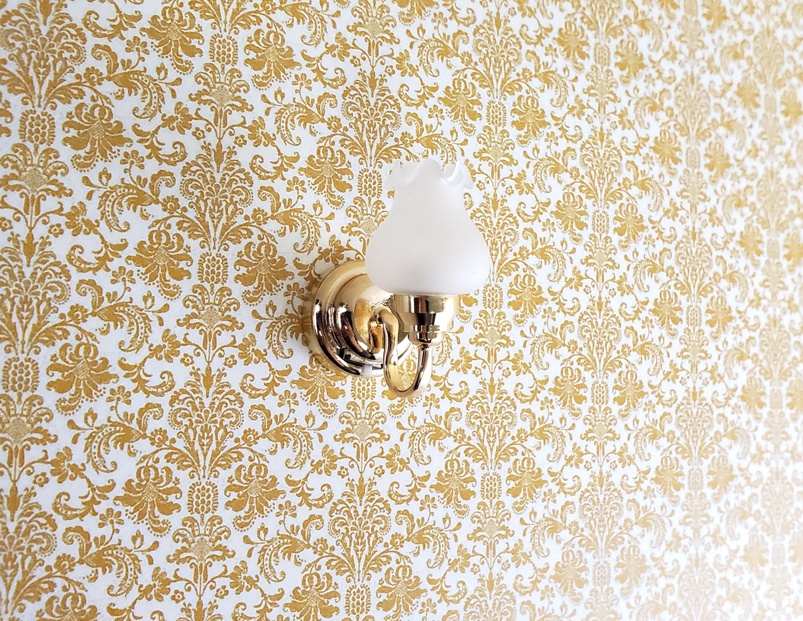 Dollhouse Miniature LED Battery Light Single Tulip Sconce 1:12 Scale - Image 2
