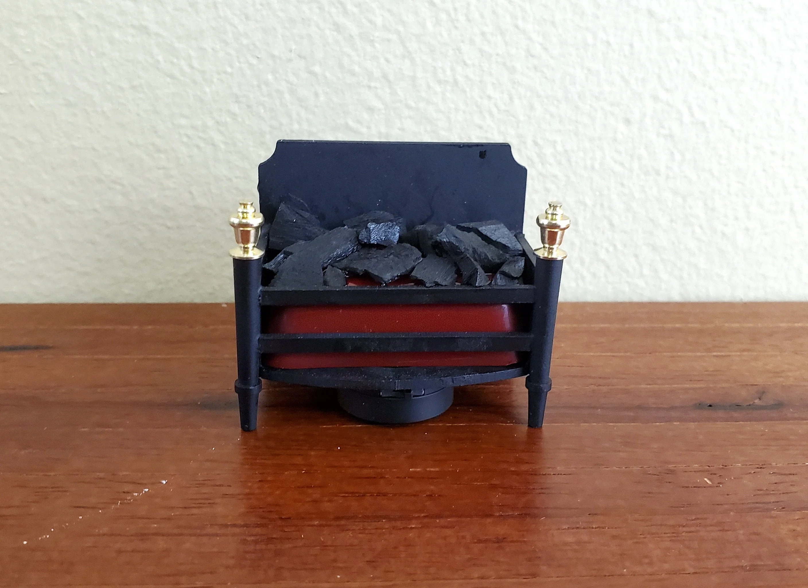 Dollhouse Miniature Battery Lit Fire Basket Fireplace Insert Coals 1:12 Scale - Image 6