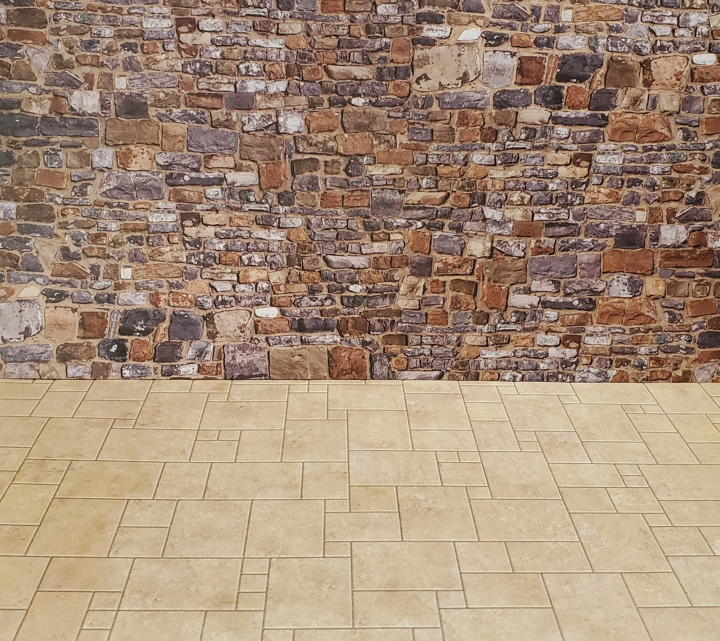 Dollhouse Miniature Limestone Tile Random Squares Embossed Card 1:12 Scale Flooring - Image 4
