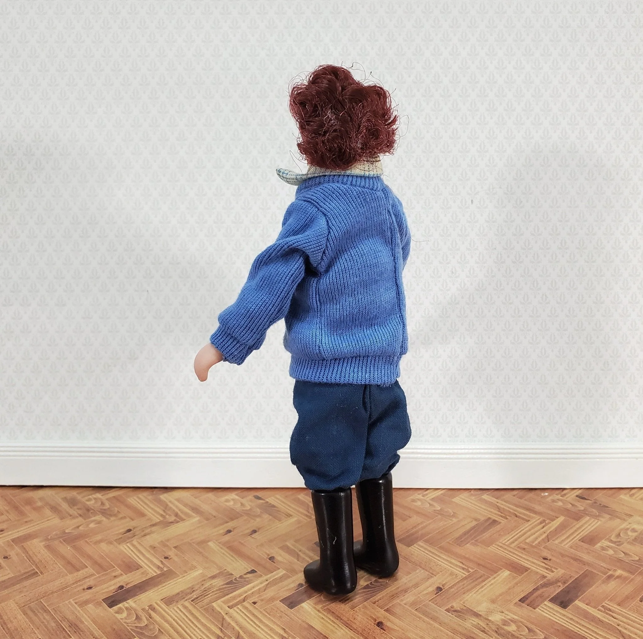 Dollhouse Miniature Man Doll Porcelain Dad Father Male 1:12 Scale Poseable - Image 3