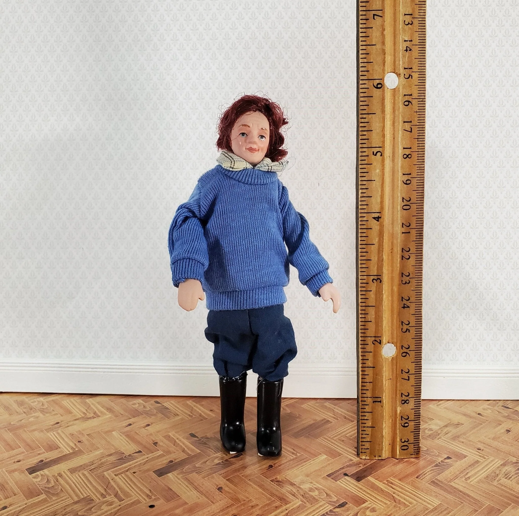 Dollhouse Miniature Man Doll Porcelain Dad Father Male 1:12 Scale Poseable - Image 4