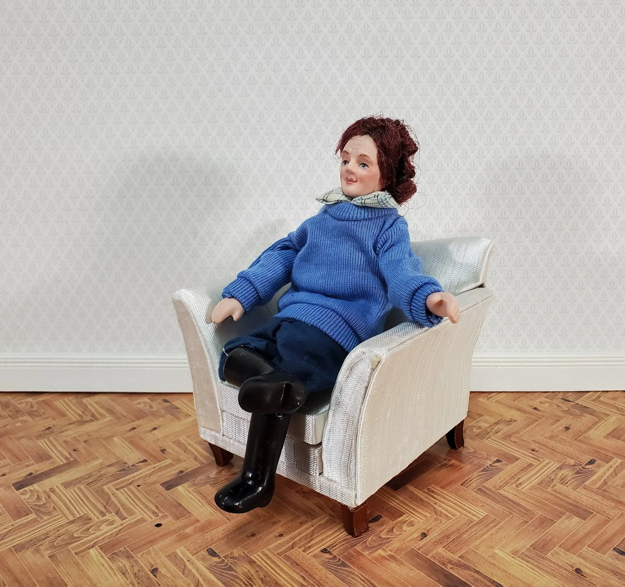 Dollhouse Miniature Man Doll Porcelain Dad Father Male 1:12 Scale Poseable - Image 5