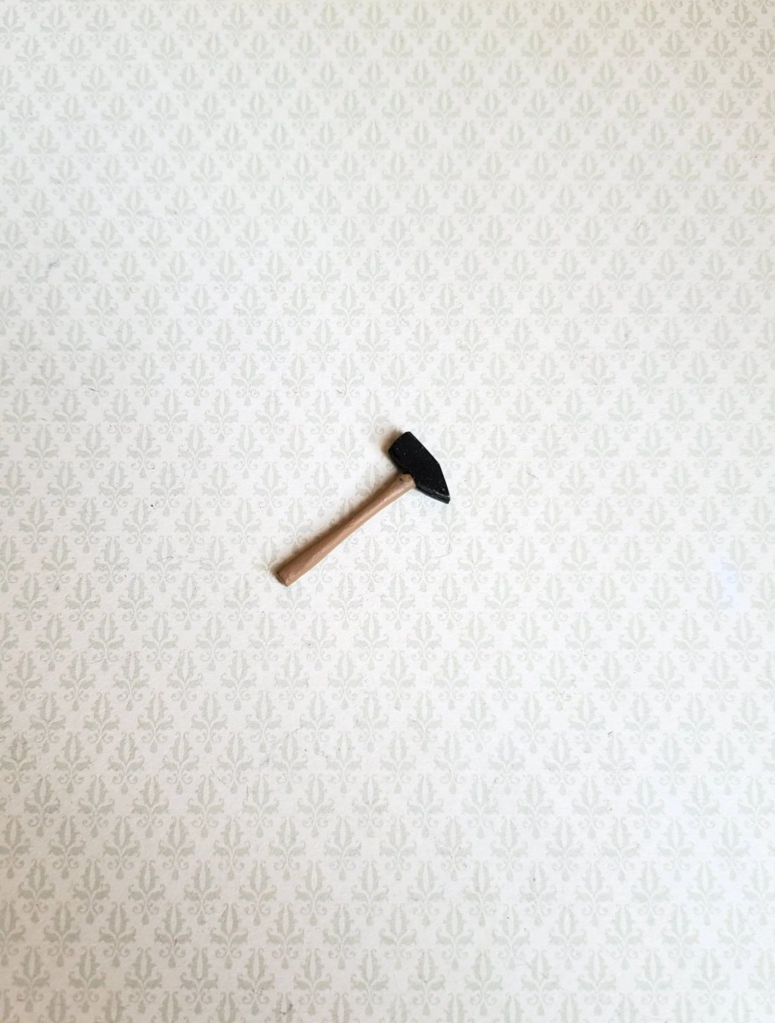 Dollhouse Miniature Mason's Hammer Vintage Style 1:12 Scale Tool Painted Metal - Image 2