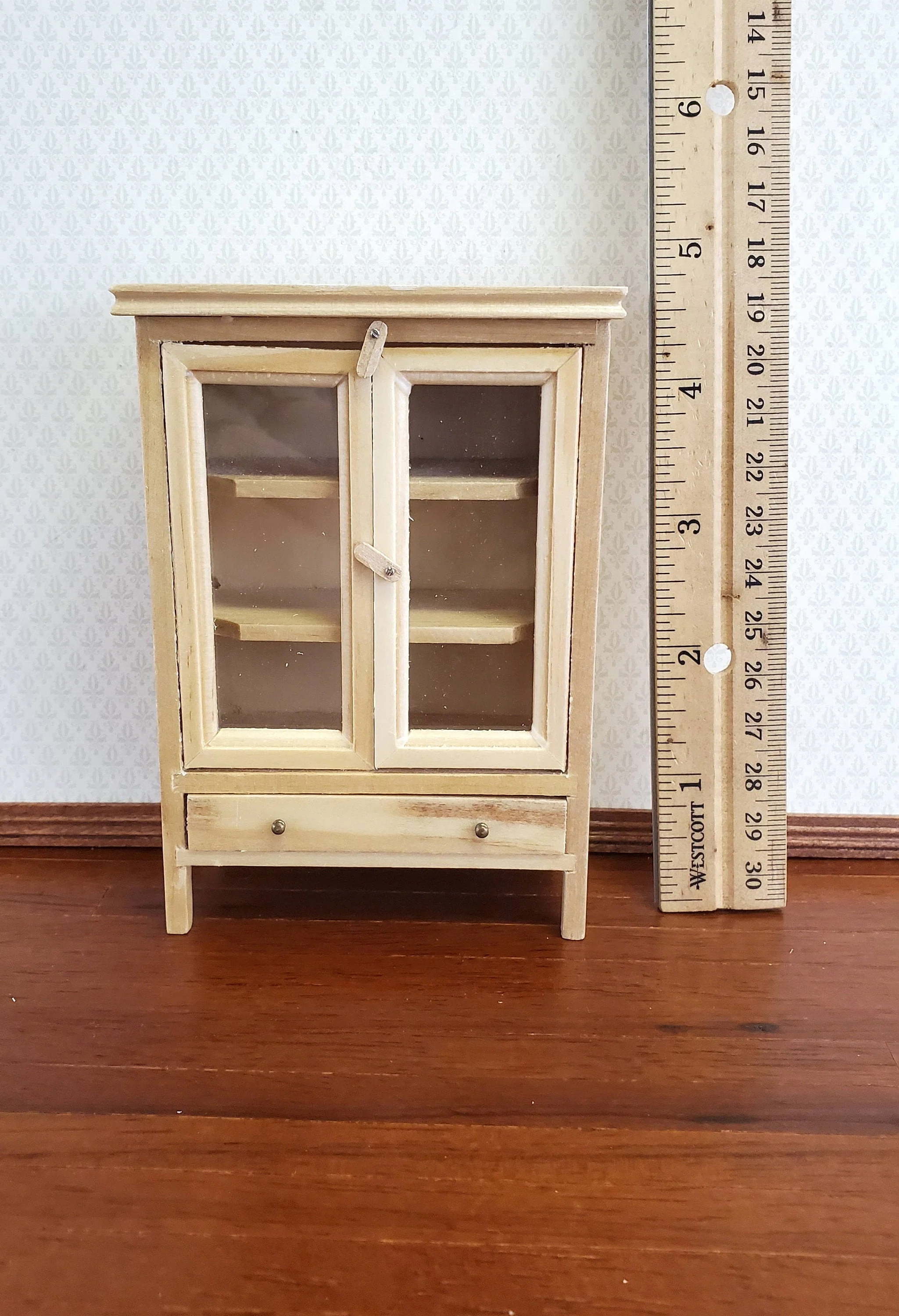 Dollhouse Miniature Meat Safe Fridge Light Oak Finish 1:12 Scale Wood Furniture - Image 4