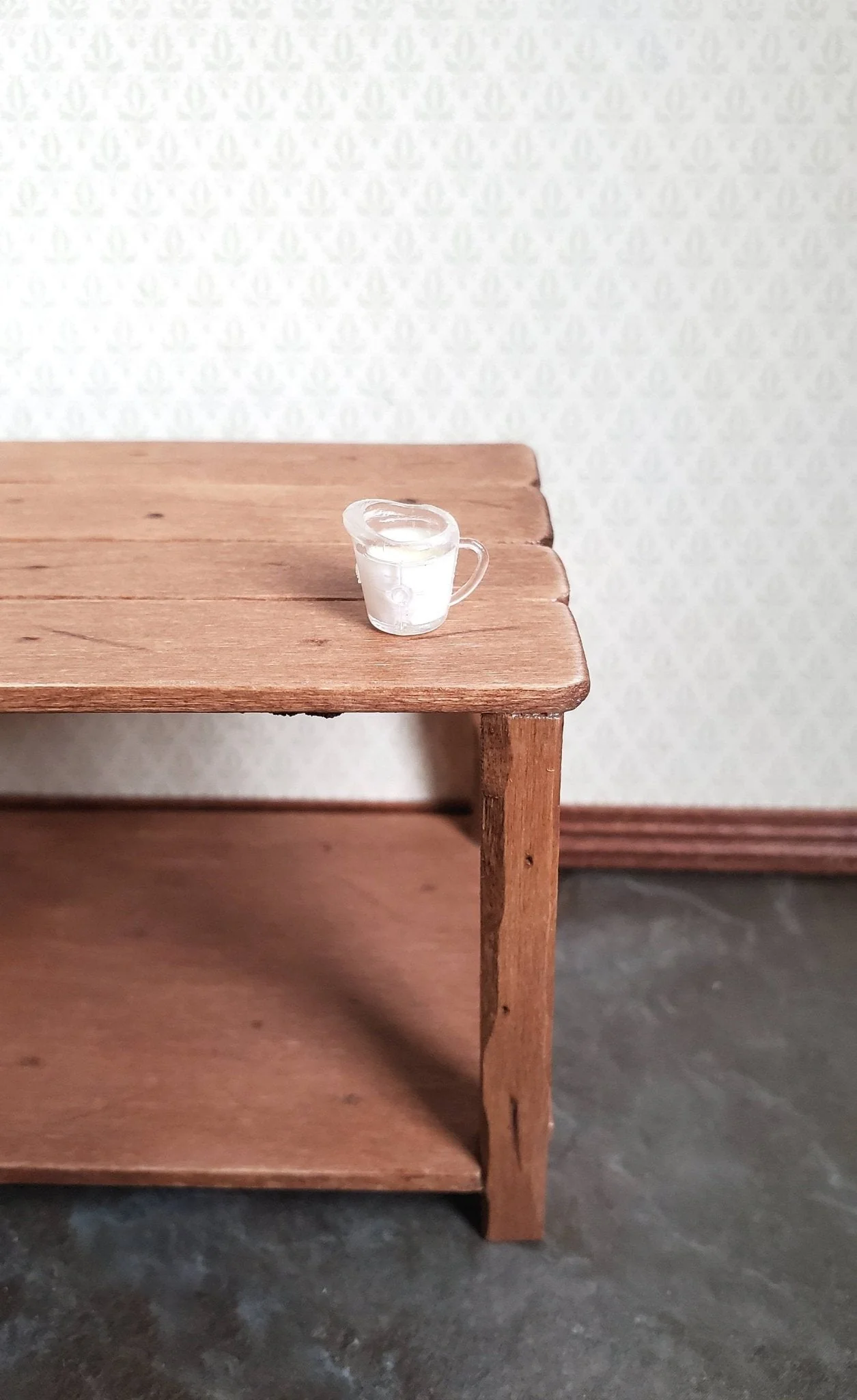 Dollhouse Miniature Milk Filled Measuring Cup 1:12 Scale Kitchen Food Groceries