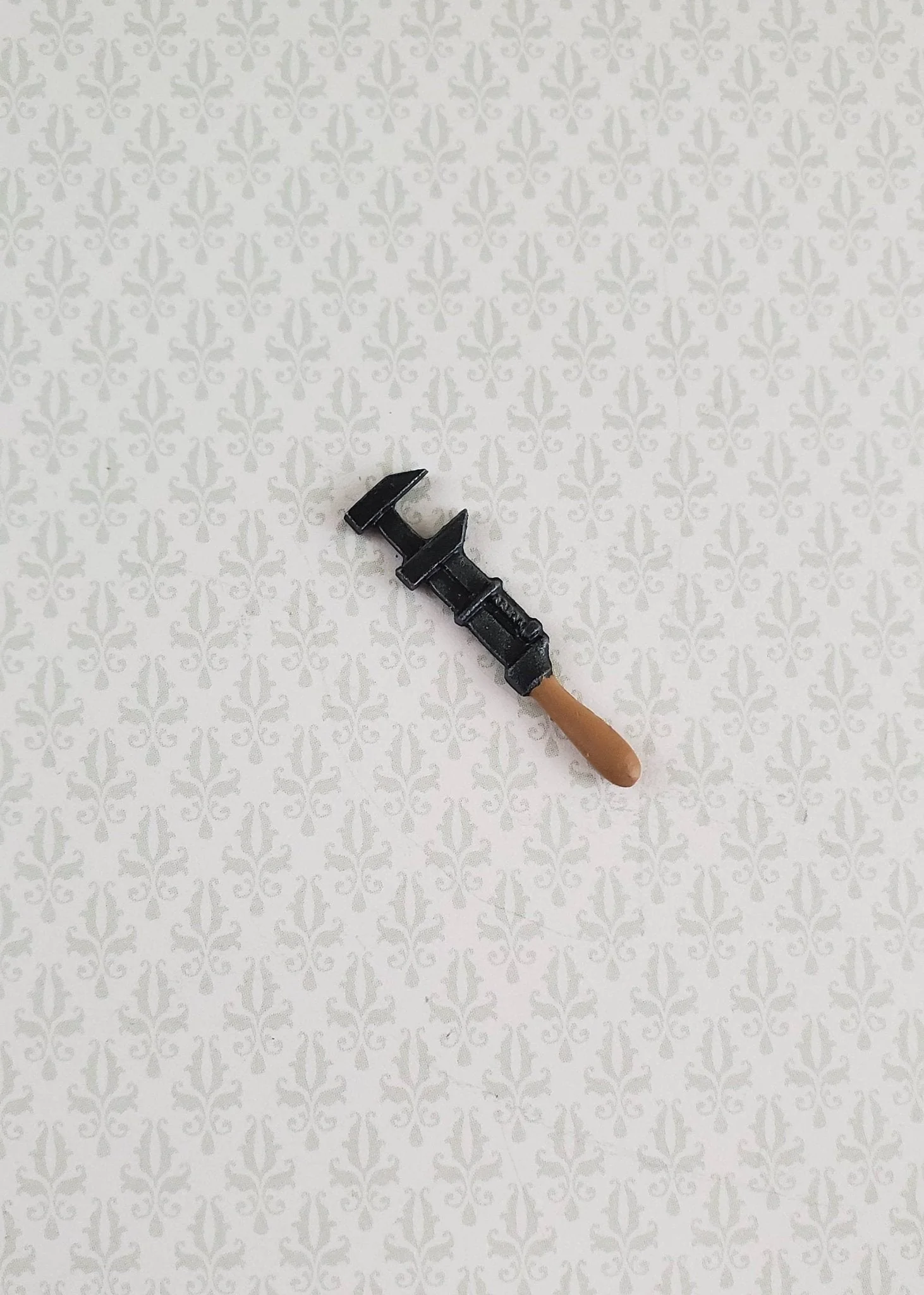 Dollhouse Miniature Monkey Wrench 1:12 Scale Pipe Tool Painted Metal