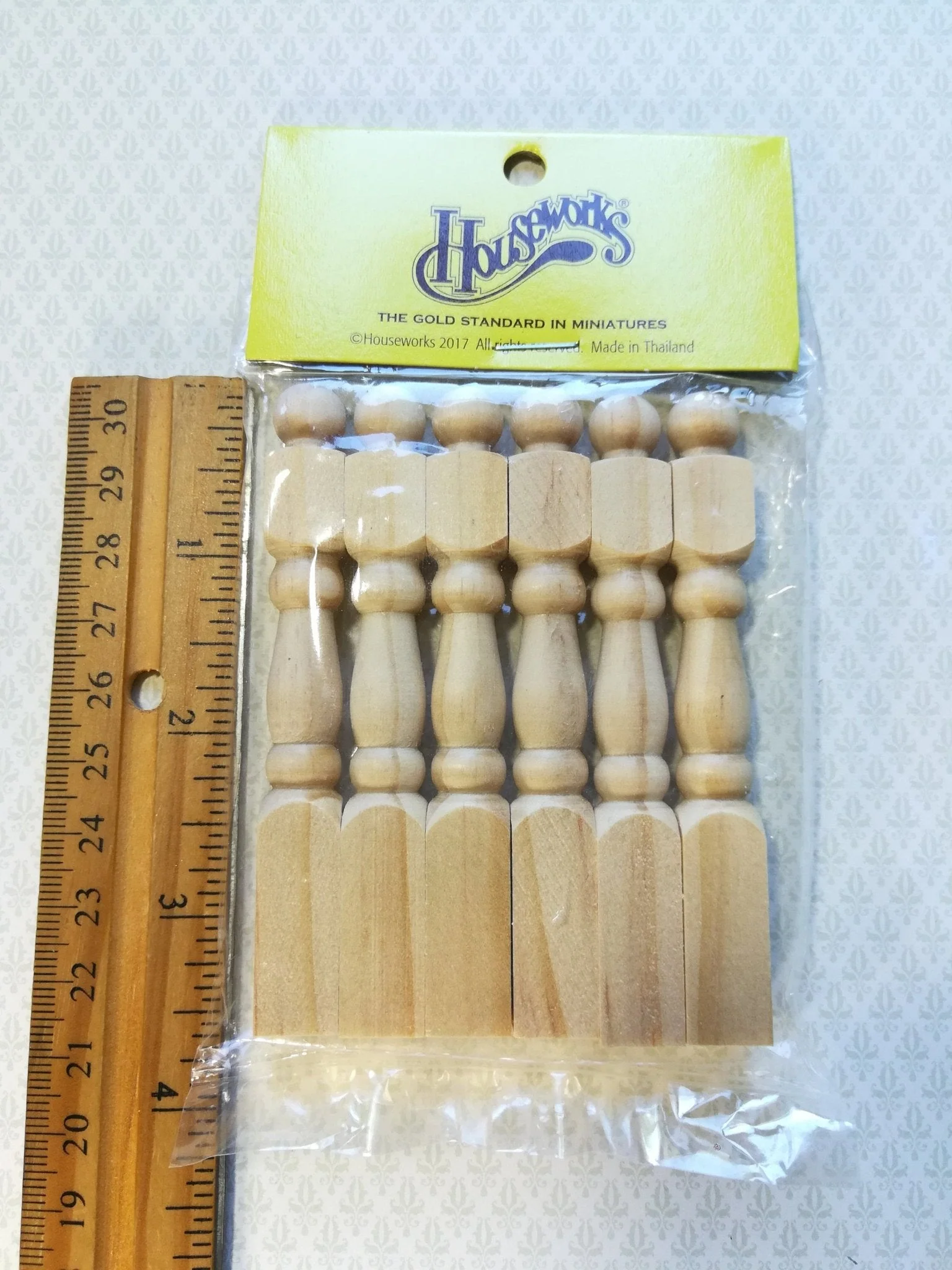 Dollhouse Miniature Newel Posts Large 1:12 Scale for Stairs 3 1/2" Tall spindles - Image 2