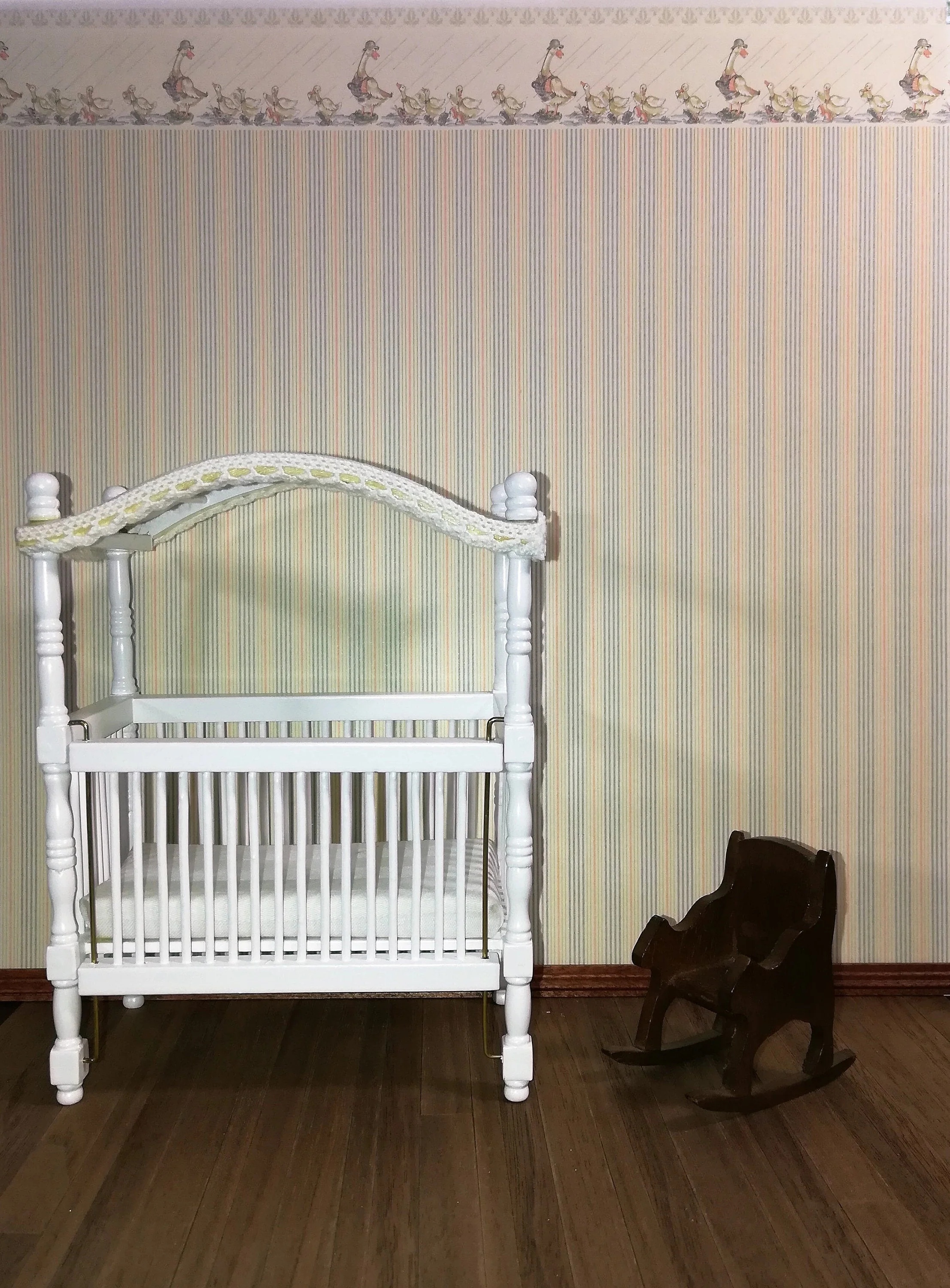 Dollhouse Nursery Wallpaper 3 Sheets "Dapper Ducks" MiniGraphics 1:12 Scale Miniature - Image 3
