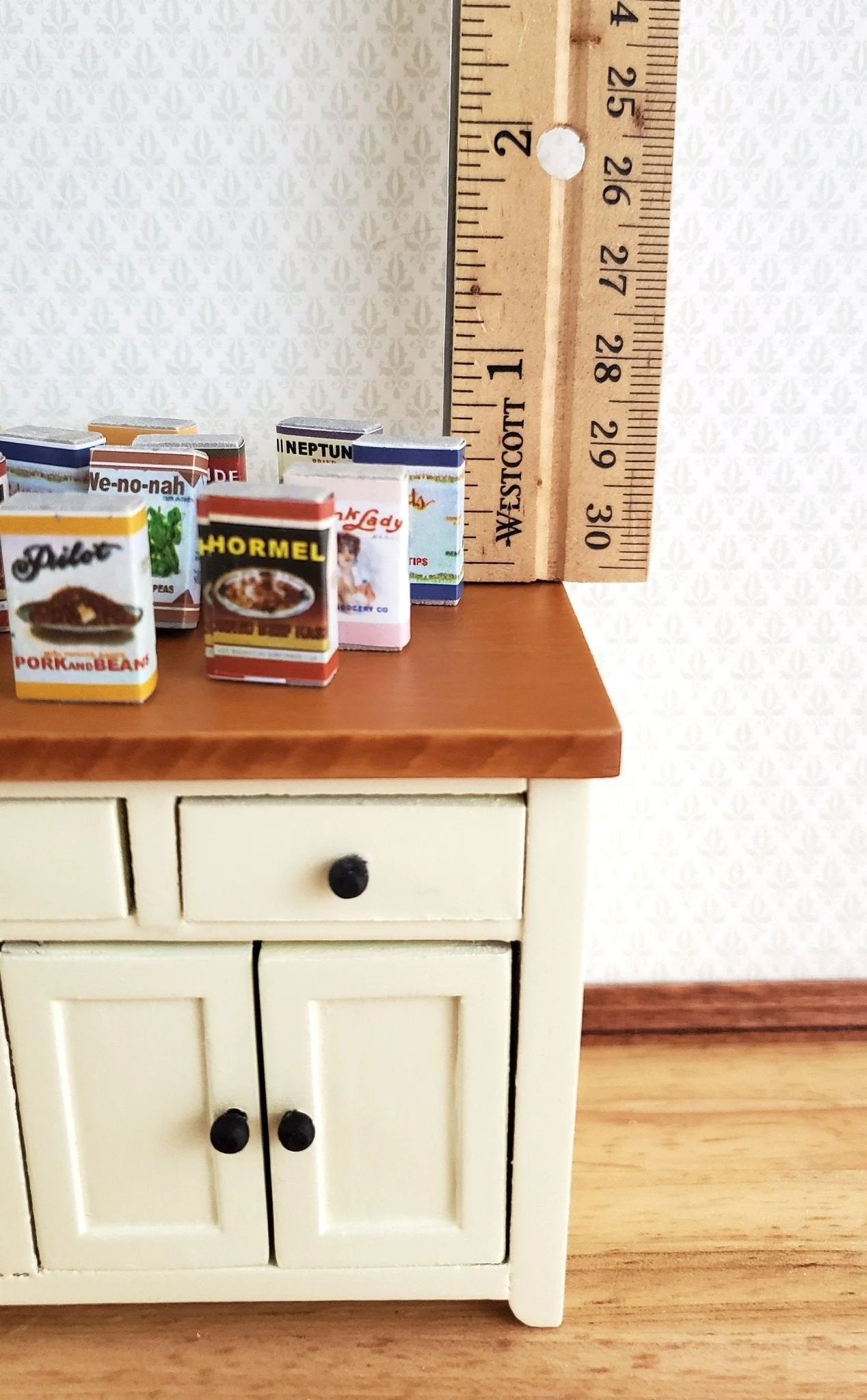 Dollhouse Miniature Old Fashion Grocery Store Tins Canned Goods 1:12 Scale Food - Image 2