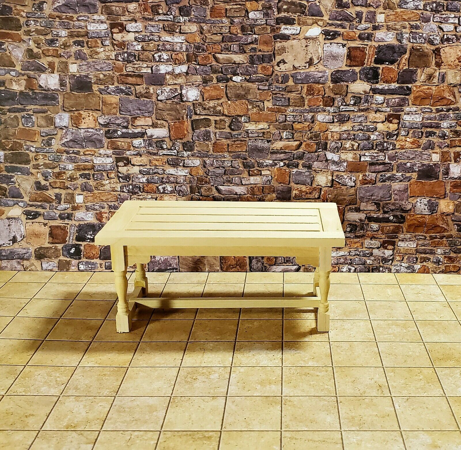 Dollhouse Embossed Old Stone Wall Weathered Aged Card 1:12 Scale Miniature - Image 4